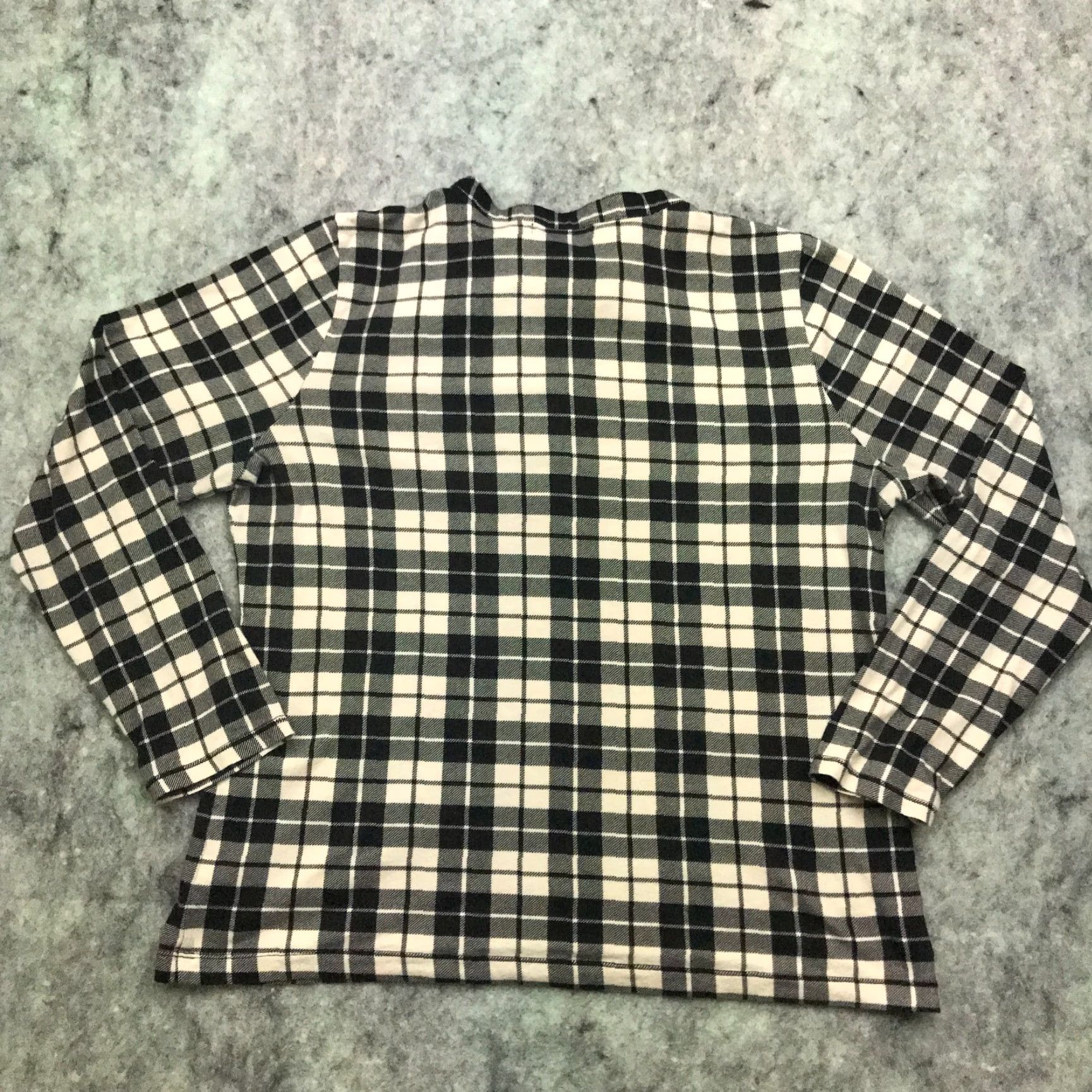 Chaps VINTAGE Chaps Shirt Adult XL Gray Plaid Long Sleeve V-Neck Ruffle Lace Blouse Womens Size XL / US 12-14 / IT 48-50 - 6 Thumbnail