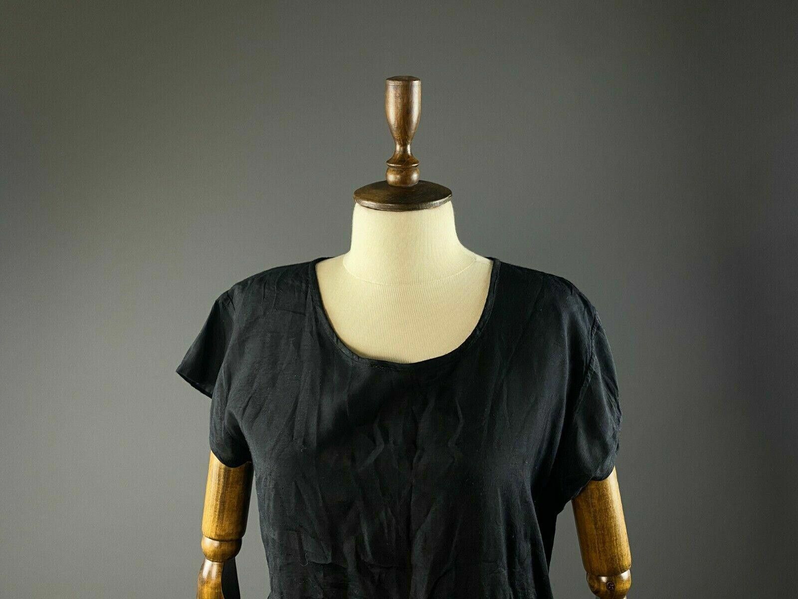 Massimo Osti Masai Black Short Sleeve Zip A-Line Knee Lenght Dress Size M Size M / US 6-8 / IT 42-44 - 2 Thumbnail