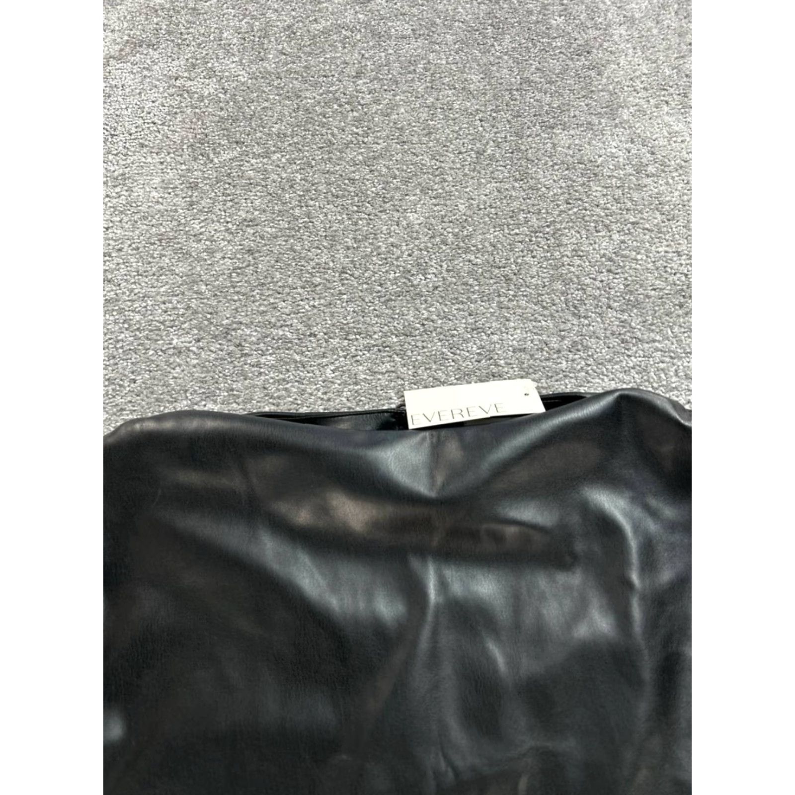 Vintage Evereve Shirt Womens Small Black Faux Leather Top New Size S / US 4 / IT 40 - 2 Thumbnail