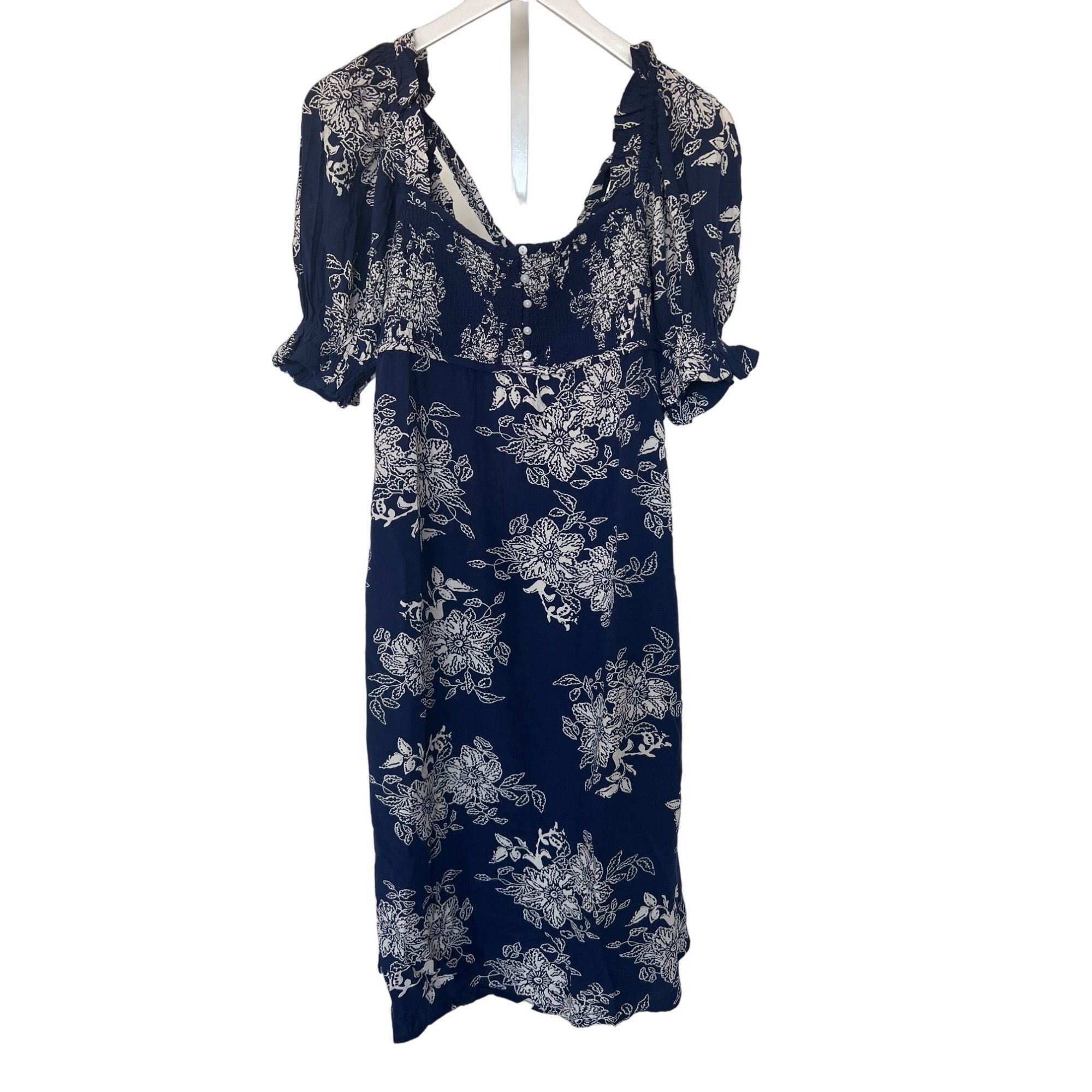 Anthropologie By Anthropologie Puff-Sleeve Floral Midi Dress Size XS / US 0-2 / IT 36-38 - 5 Thumbnail