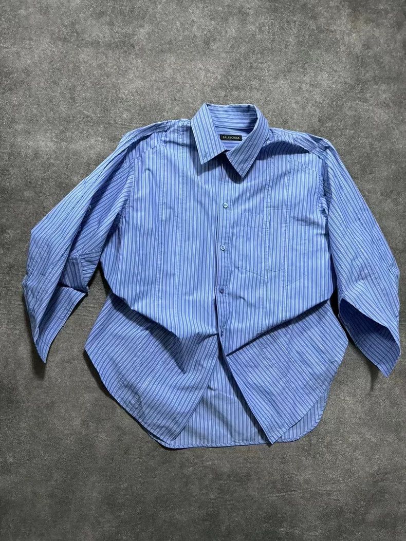 Balenciaga Balenciaga Striped Long Sleeve Shirt- dmc Size US XS / EU 42 / 0 - 1 Thumbnail