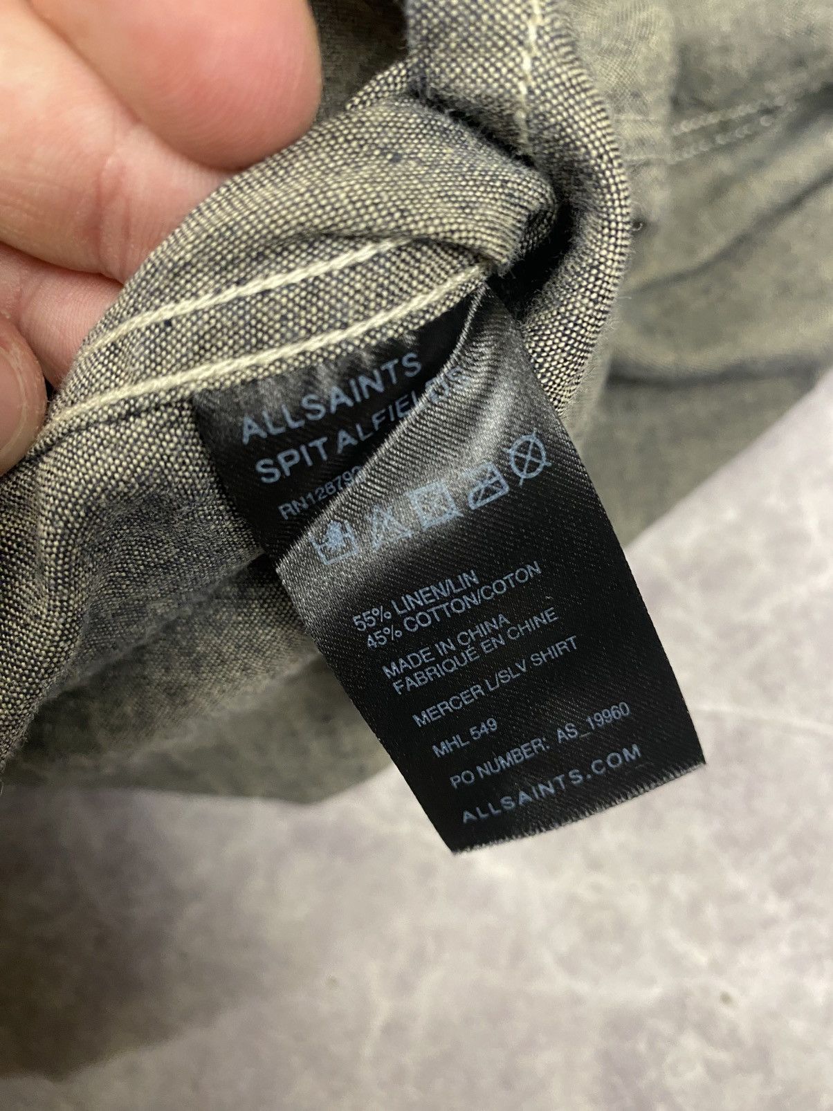 Allsaints AllSaints Linen Multi pocket Shirt with Corduroy Neck Size:S Size US S / EU 44-46 / 1 - 5 Thumbnail