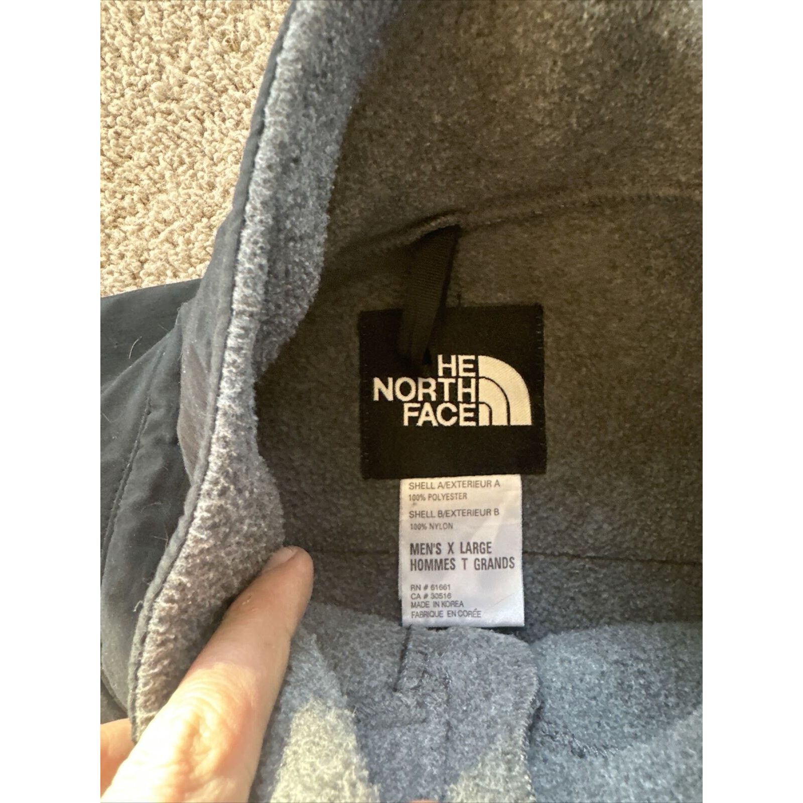 The North Face The North Face Mens Gray Black Denali Fleece XL Size US XL / EU 56 / 4 - 2 Thumbnail