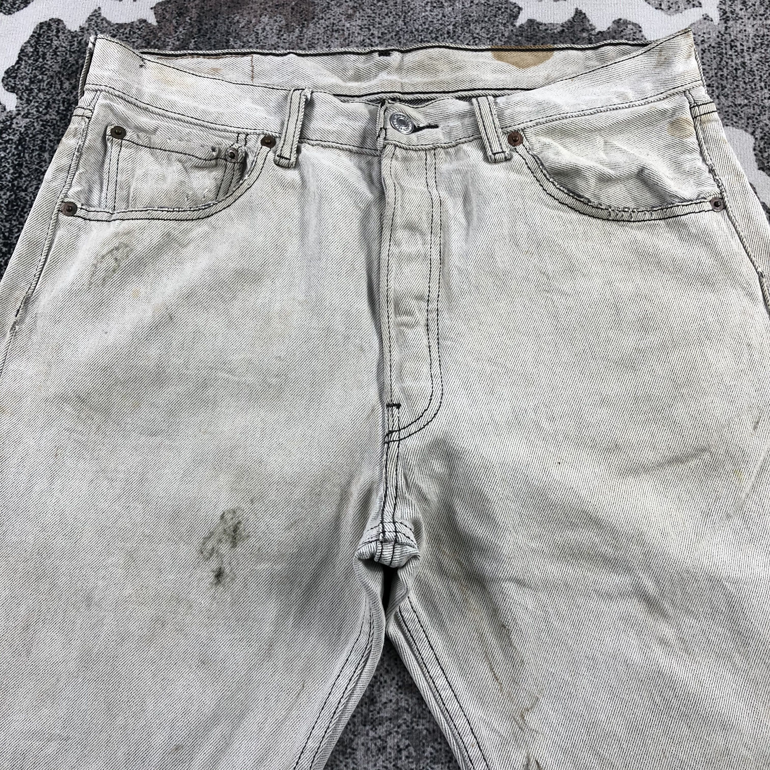Levi's Vintage Levis 501 Jeans Dirty Faded Gray Denim KJ797 Size US 33 - 3 Thumbnail