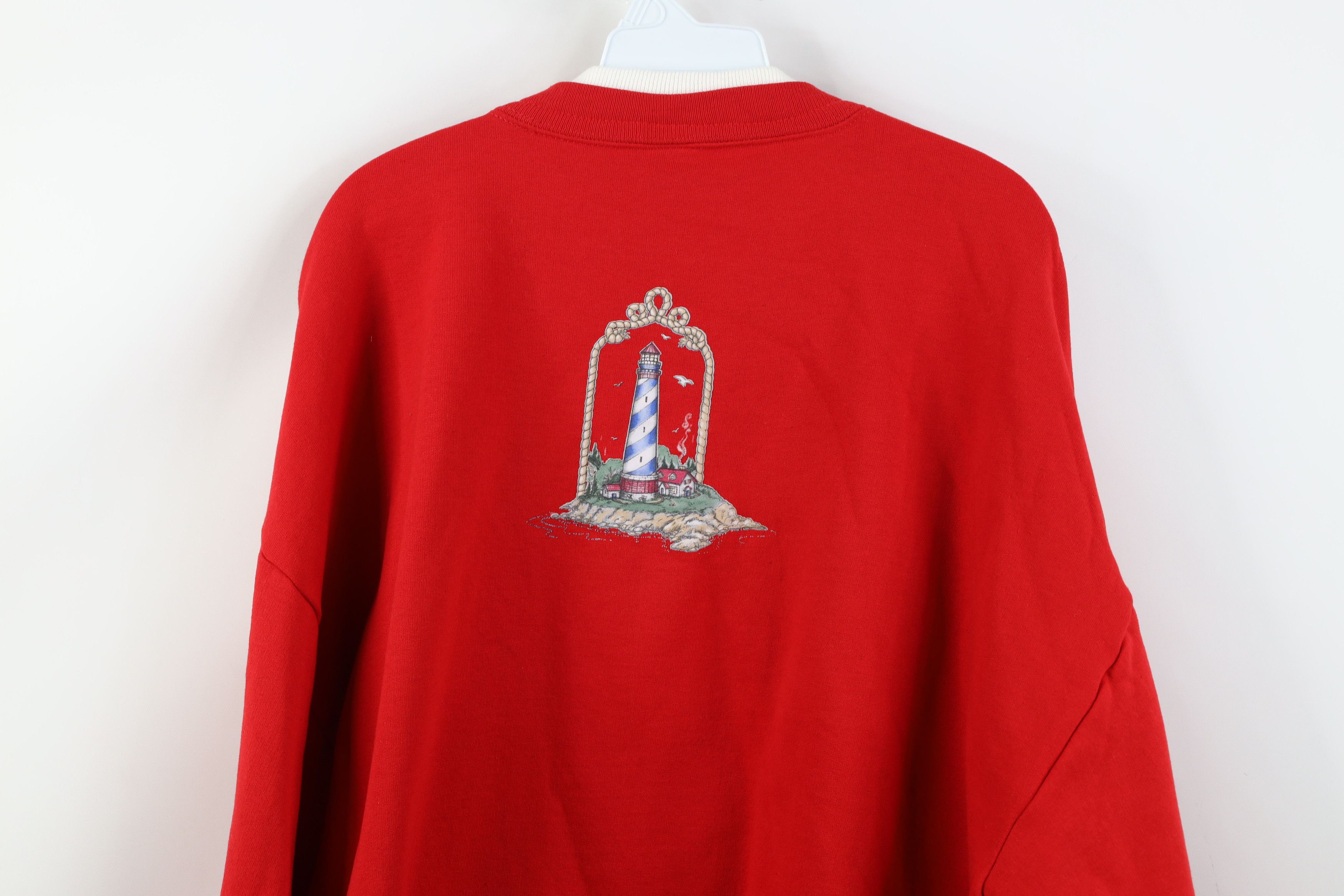 Vintage Vintage 90s Streetwear Lighthouse Crewneck Sweatshirt USA Size XL / US 12-14 / IT 48-50 - 13 Thumbnail