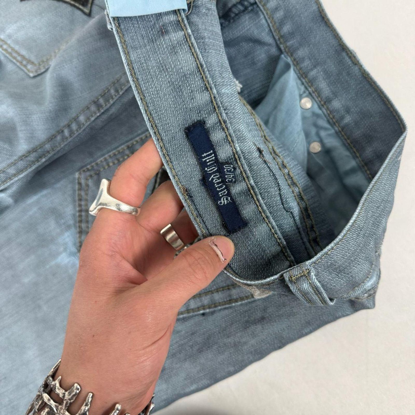 Japanese Brand Vintage y2k grunge archive baggy wide leg skater faded jeans Size US 36 / EU 52 - 6 Thumbnail