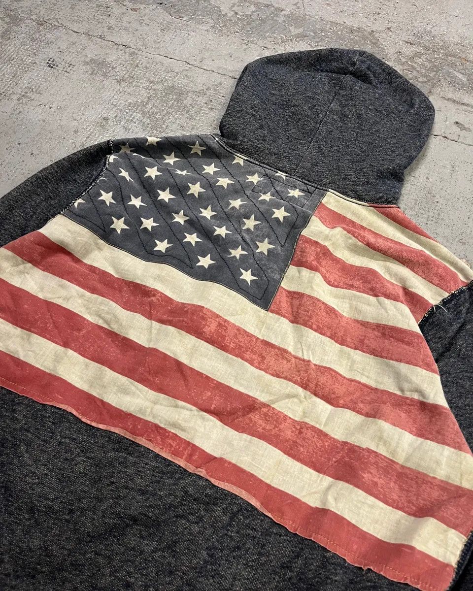 Polo Ralph Lauren 2010s Ralph Lauren Grey USA Flag Zip-up Hoodie Size US L / EU 52-54 / 3 - 8 Thumbnail