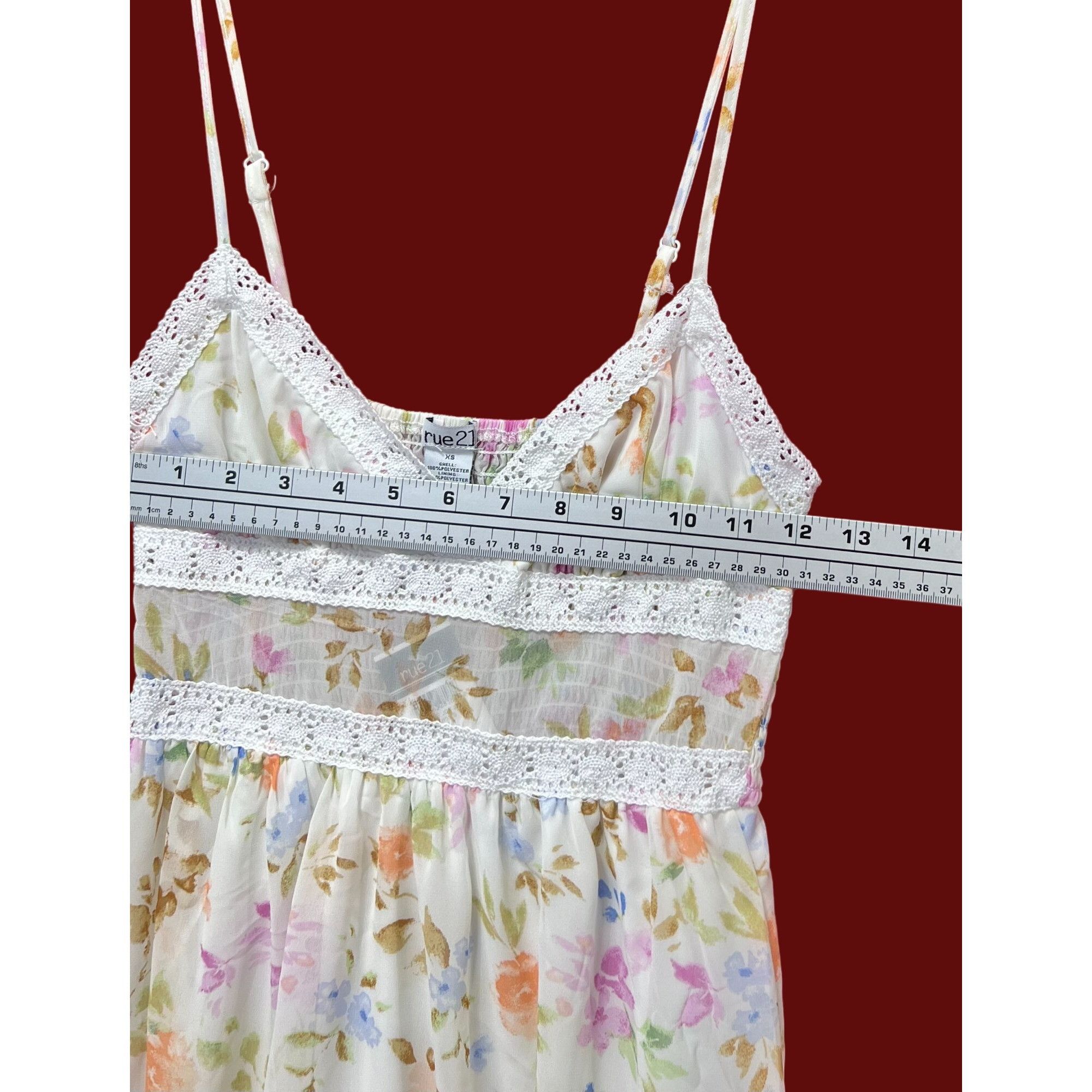 rue21 Rue 21 - Women's Summer Sleeveless High Low Hem Ruffle Flora Size XS / US 0-2 / IT 36-38 - 3 Thumbnail