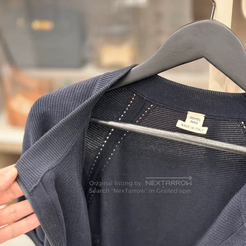 Hermes Hermes Blue Autumn and Winter Short Sleeve Sweater Size XS / US 0-2 / IT 36-38 - 4 Thumbnail