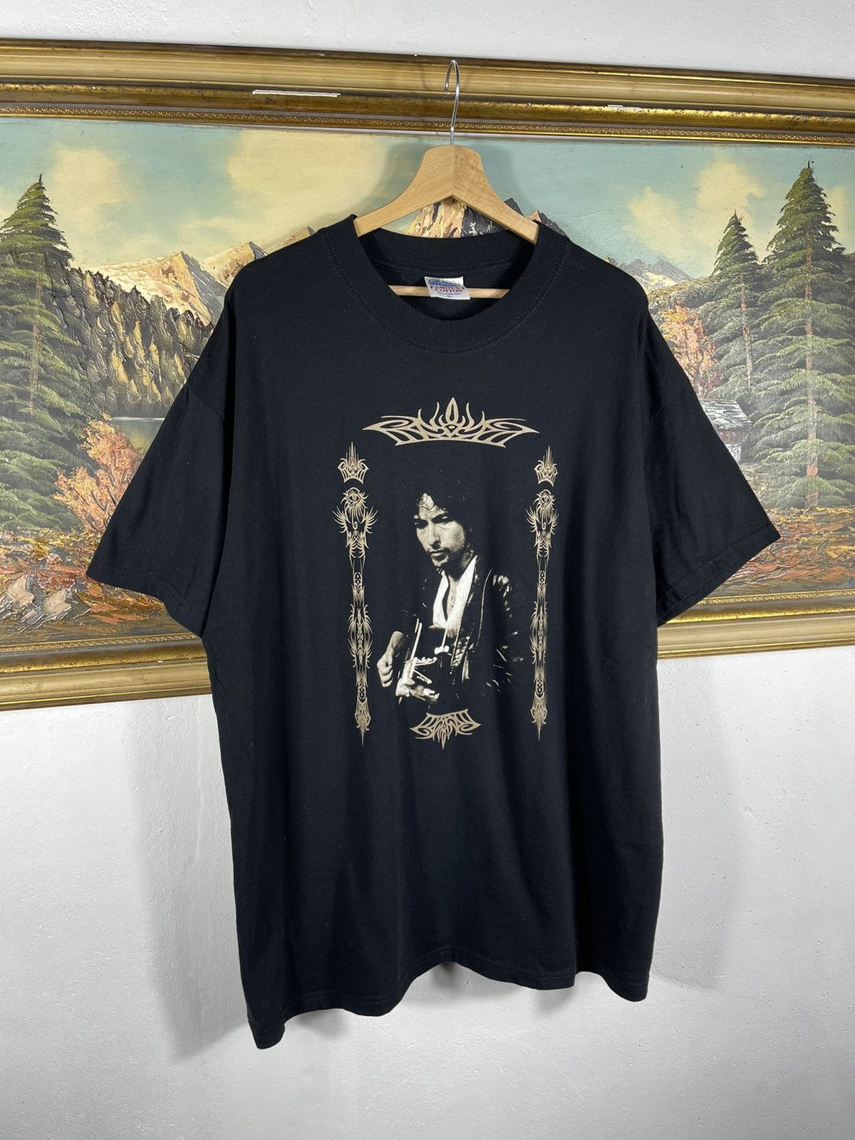 Band Tees × Vintage Vintage Retro 90s Bob Dylan Black T-shirt Tees Size US XL / EU 56 / 4 - 3 Thumbnail