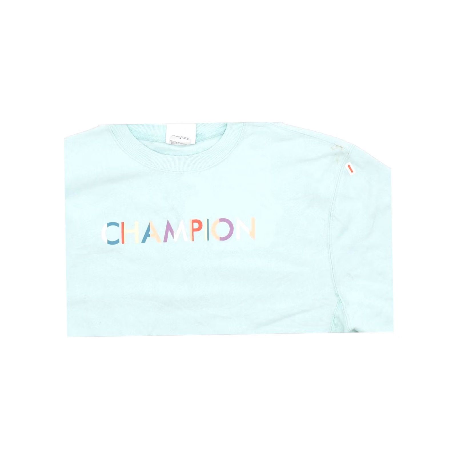 Champion CHAMPION Womens Crop Graphic Sweatshirt Jumper Medium Turquoise UK 12 Size M / US 6-8 / IT 42-44 - 6 Thumbnail
