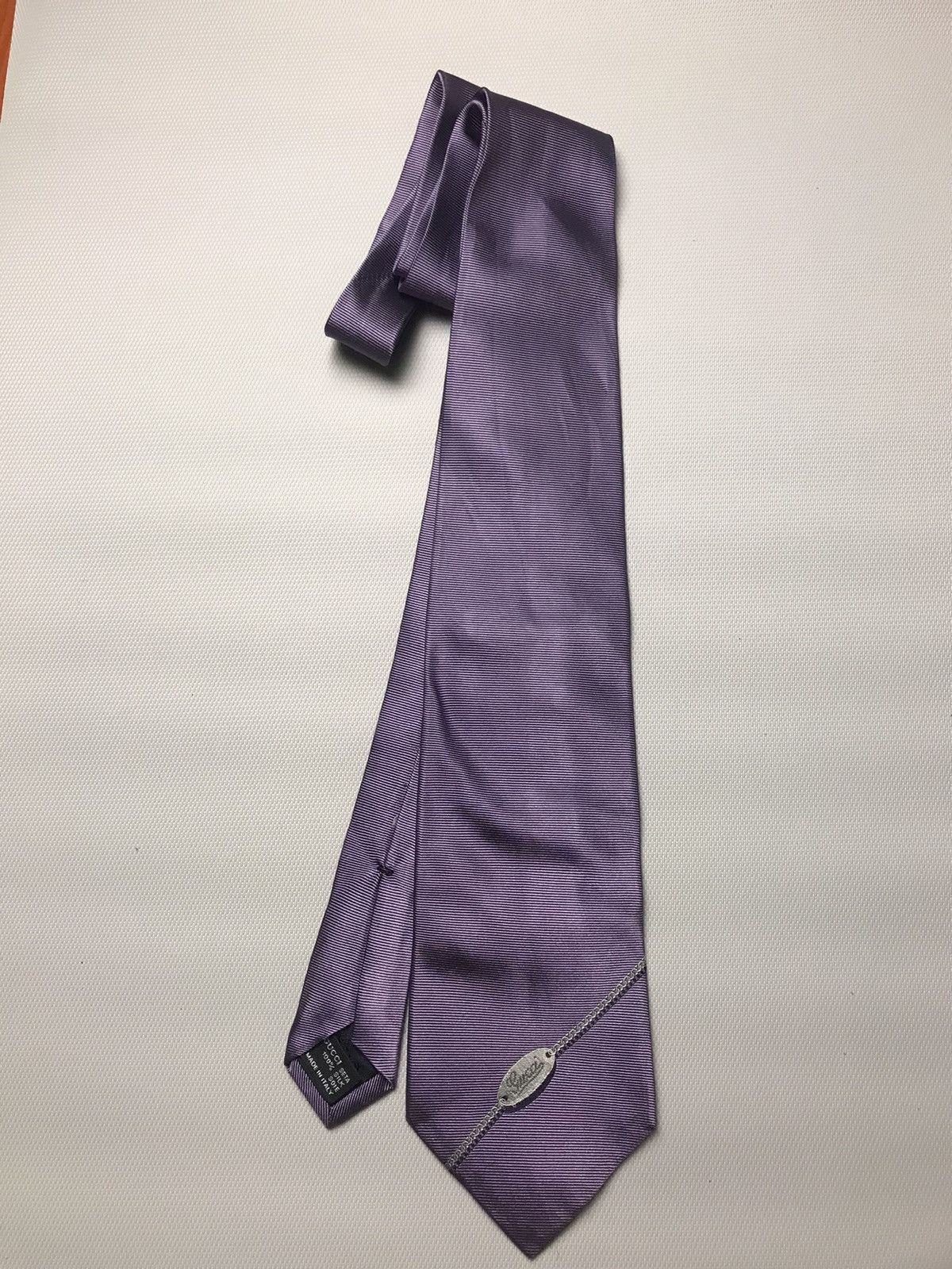 Gucci GUCCI Signature Logo Micro GGWEB Silk Tie purple Size ONE SIZE - 1 Thumbnail