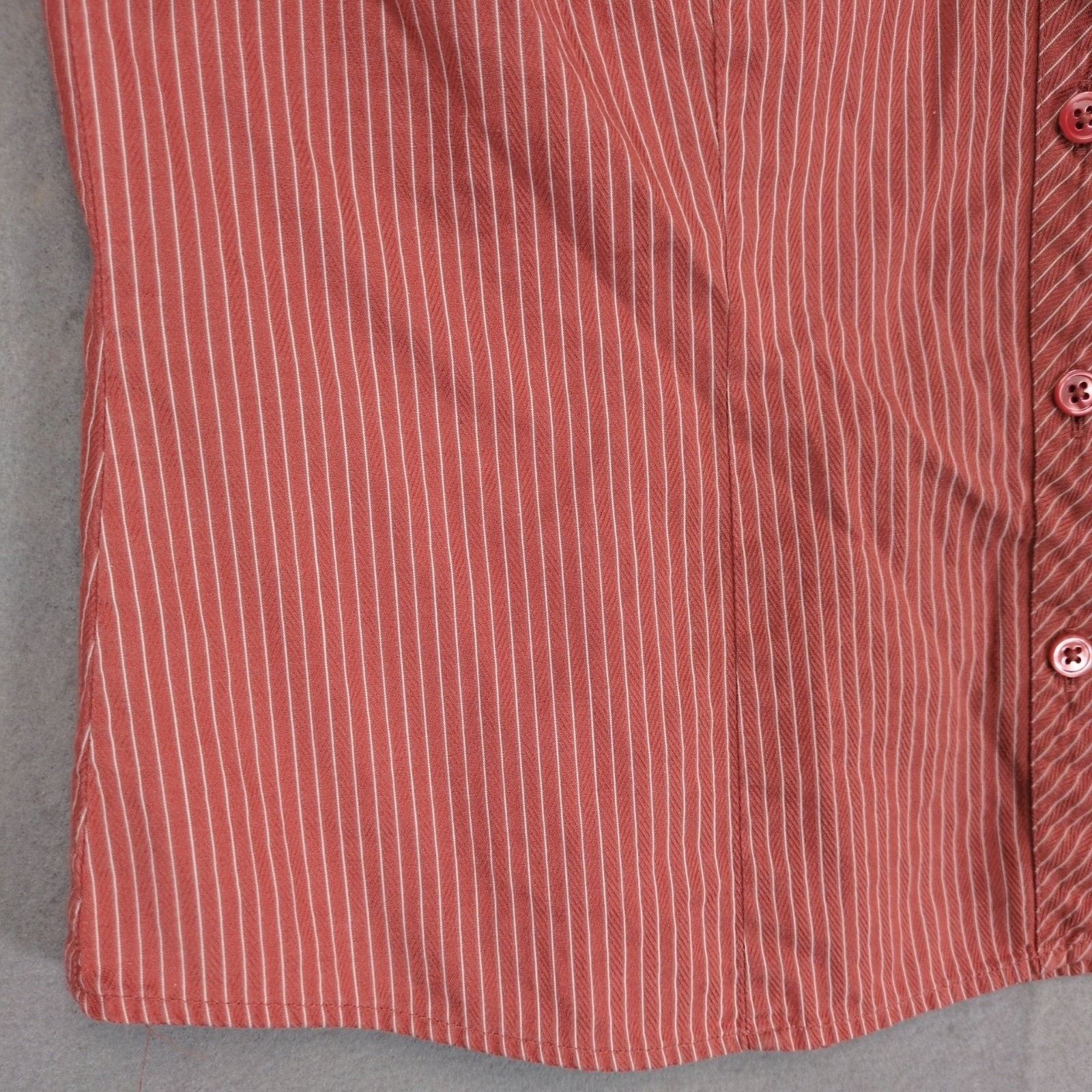 Other Talbots Women's 8 Petite Orange Striped Button Up Shirt Size M / US 6-8 / IT 42-44 - 5 Thumbnail