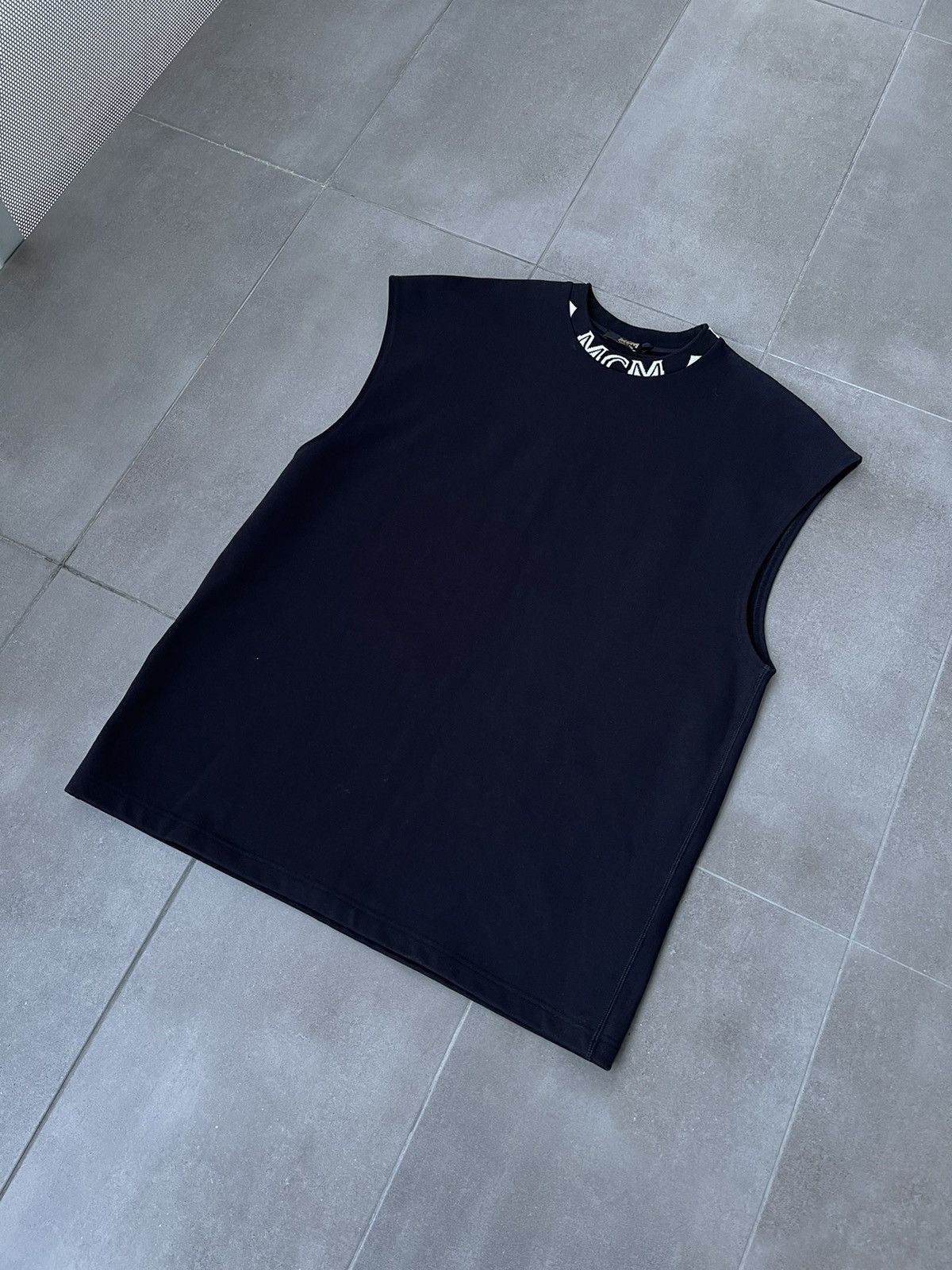 MCM !DS! SS21 MCM Neck Logo Black Sleeveless Tank Top Size US M / EU 48-50 / 2 - 2 Thumbnail
