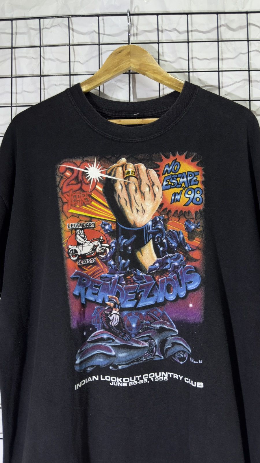 West Coast Choppers Vintage 1998 rendezvous motorbike chooper tee shirt Size US XL / EU 56 / 4 - 2 Thumbnail