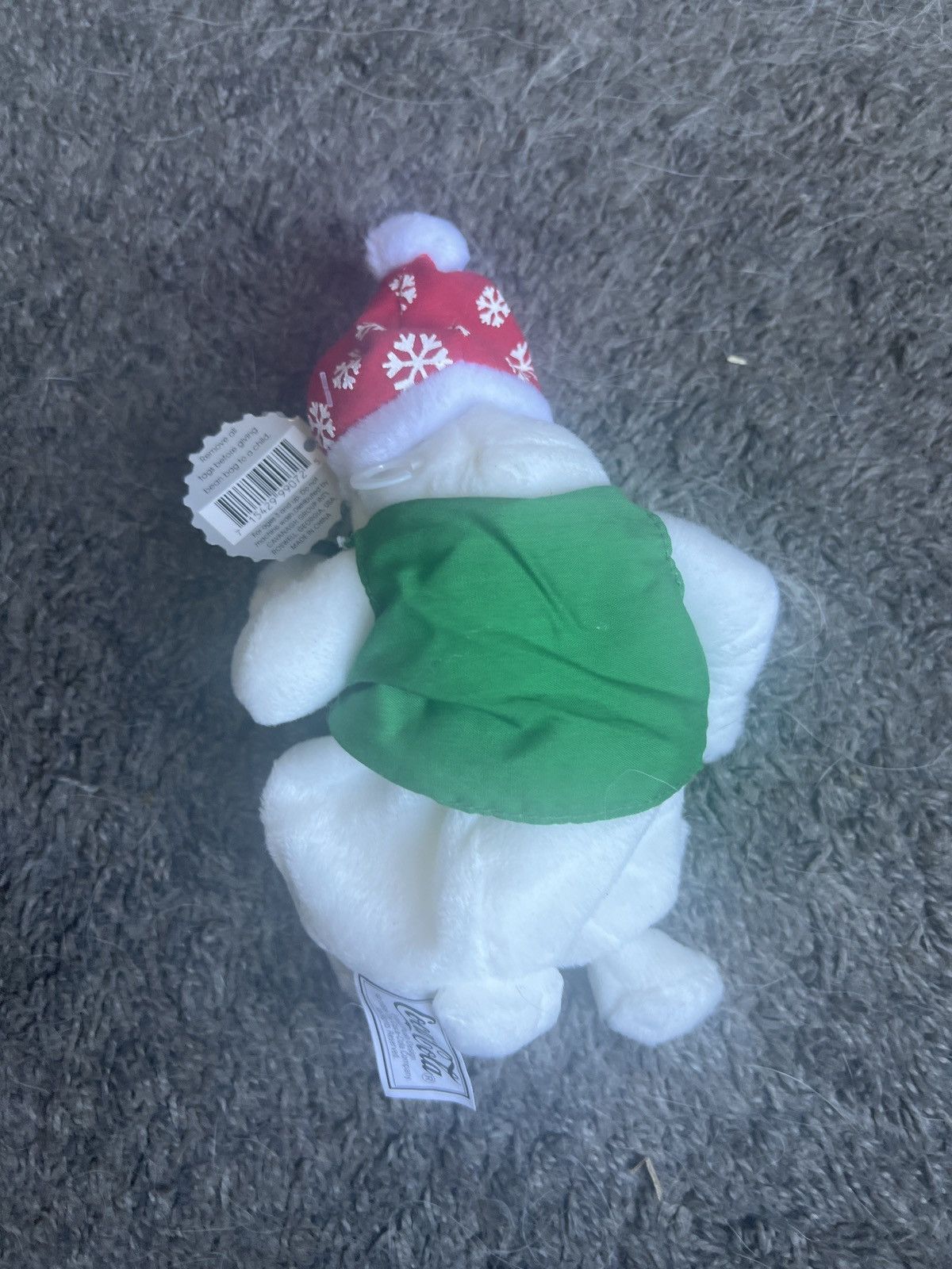 Coca Cola 1999 Coca-Cola Polar Bear In Striped Vest And Bowtie Plush Size ONE SIZE - 2 Thumbnail