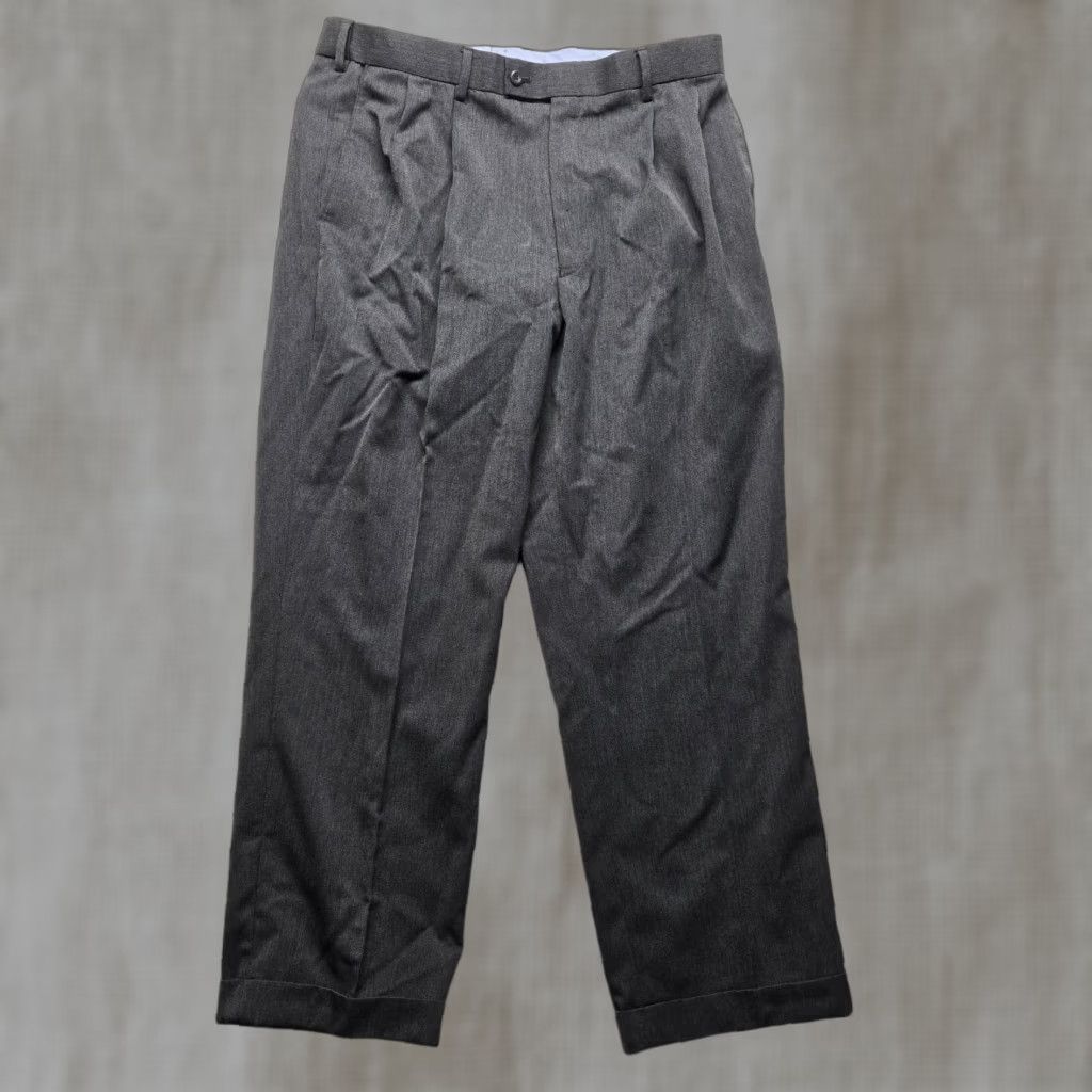 Vintage Louis Raphael Dress Pants Gray Flat Front 36 x 29 Adult Men's Regular Rayon Casual Business Size US 36 / EU 52 - 1 Thumbnail