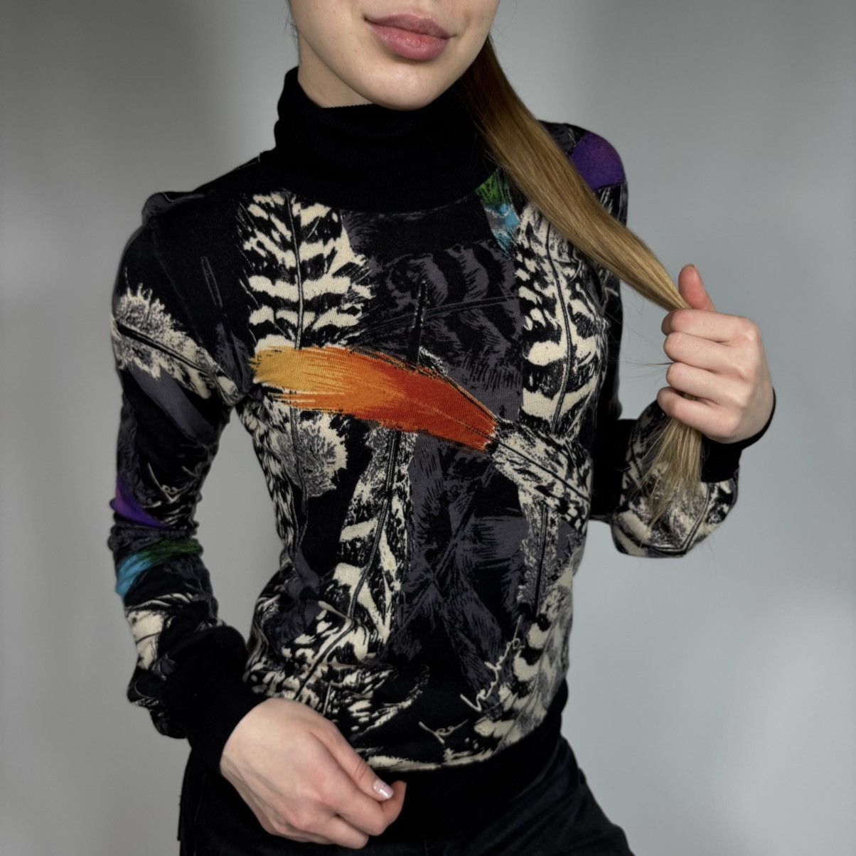 Iceberg Vintage Y2K Iceberg Luxury Abstract Floral Style Sweater 90s Size M / US 6-8 / IT 42-44 - 4 Thumbnail