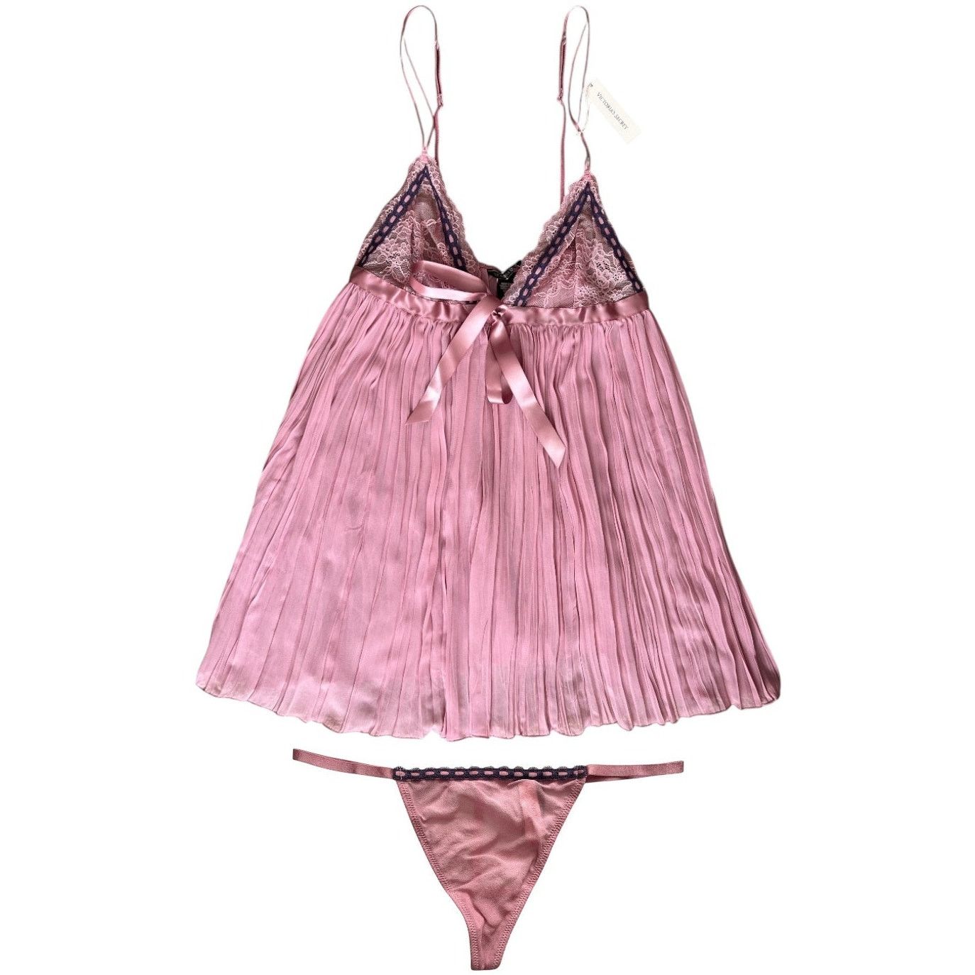 Victoria's Secret Victoria's Secret Very Sexy Muave Pleated Babydoll Set, M Size ONE SIZE - 4 Thumbnail