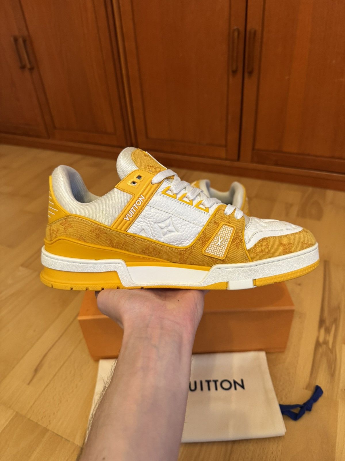 Louis Vuitton Louis Vuitton LV Trainer Orange Denim Size US 9 / EU 42 - 4 Thumbnail