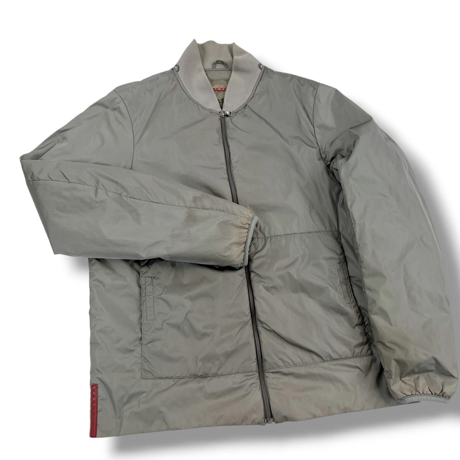 Prada Sport Grey Padded Bomber Jacket