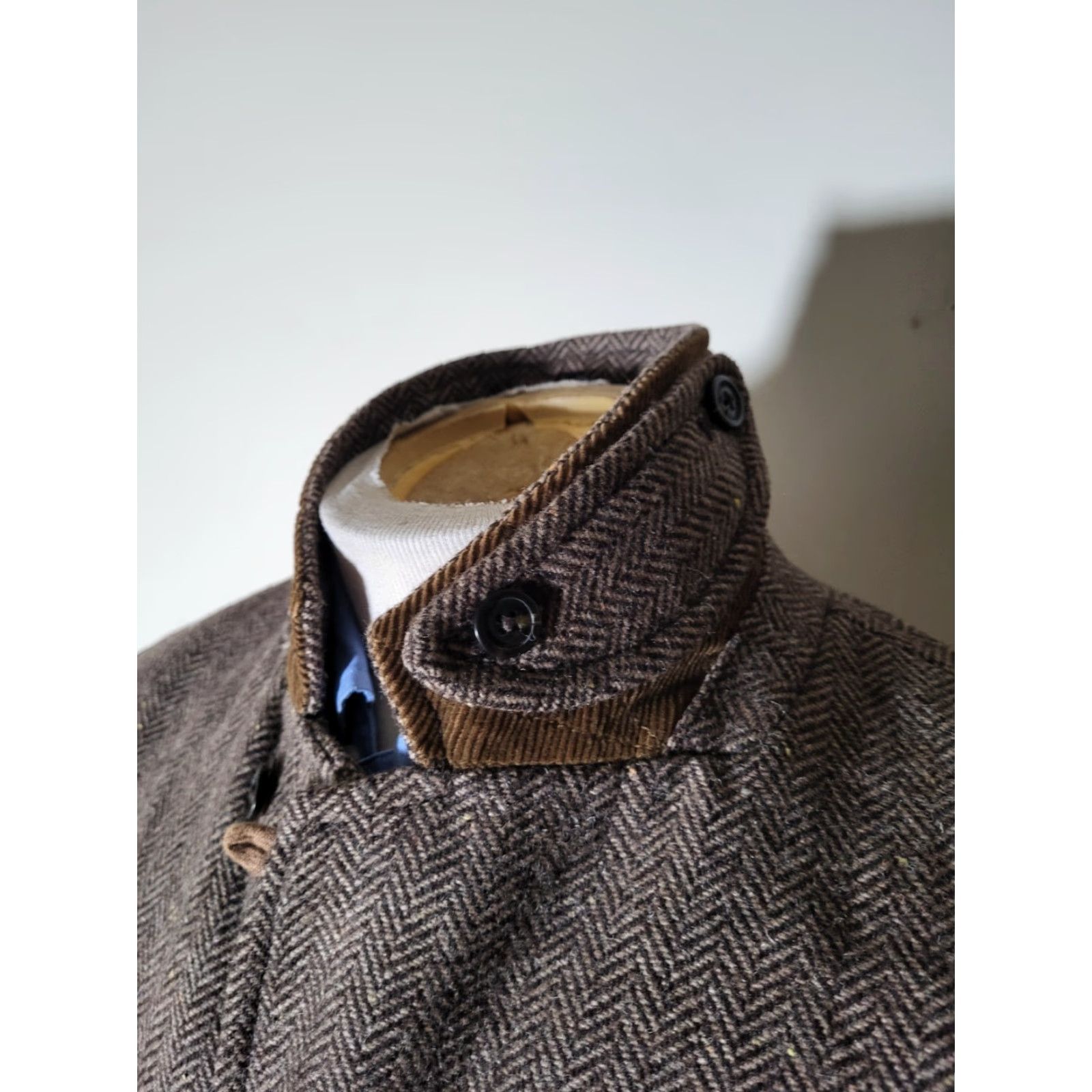 H&M LOGG M Medium Brown Norfolk Field Tweed Herringbone Elbow Coat Blazer Jacket Size 40R - 5 Thumbnail