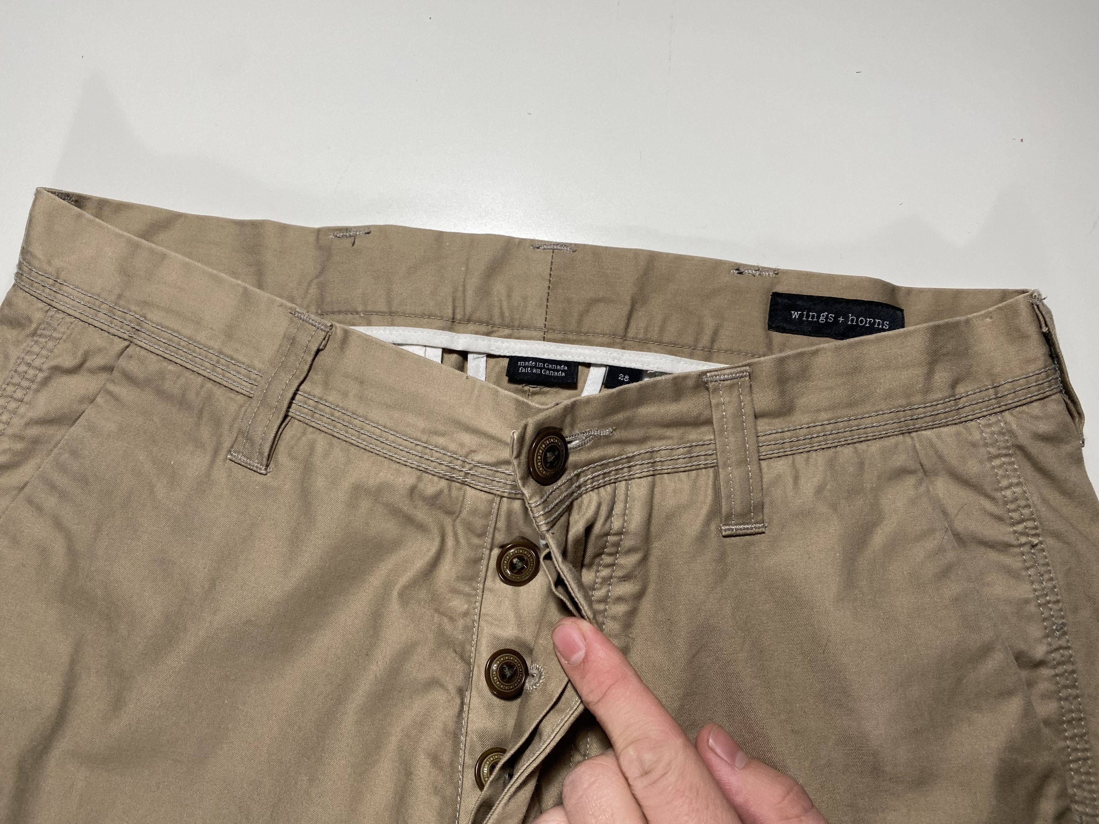 Wings + Horns Wings + Horns Slim Fit Khaki Chinos beige 28x30 Size US 28 / EU 44 - 3 Thumbnail