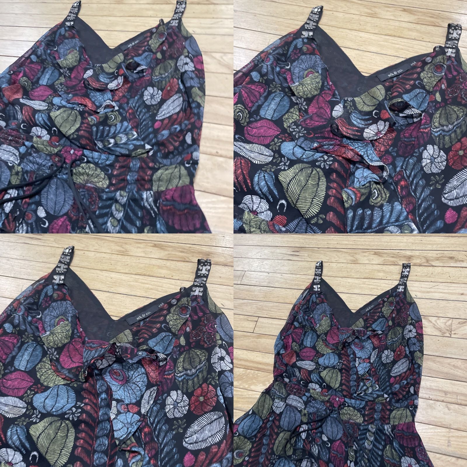CO VINTAGE: No (skip) Ark & Co Mini Dress Women S y2k Cocktail Fairy Ruffle Floral Whimsy Size S / US 4 / IT 40 - 10 Thumbnail