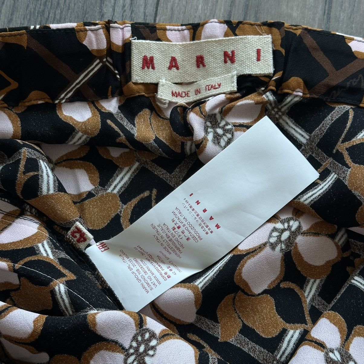 MARNI Floral Print Wide Leg Pants