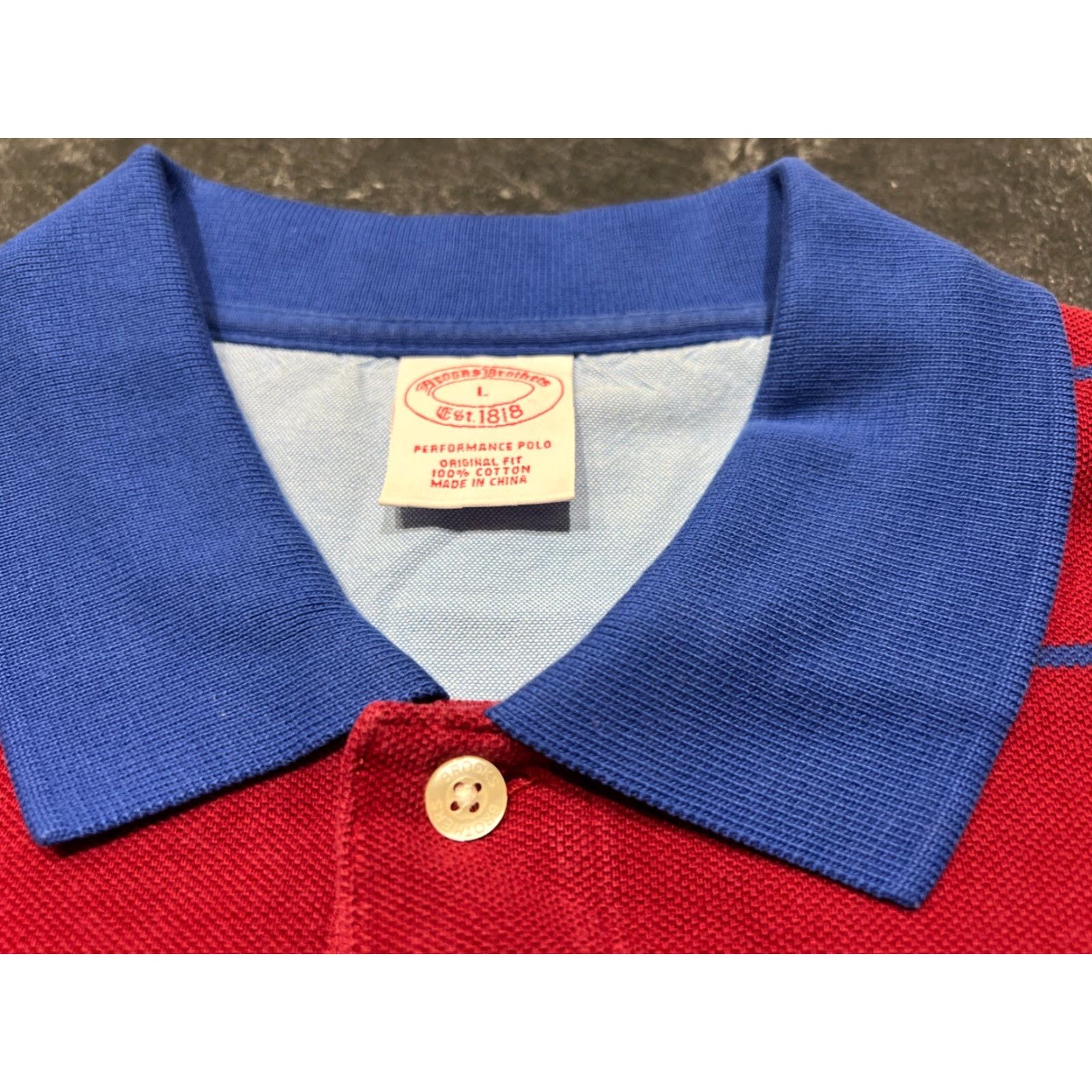 Brooks Brothers Brooks Brothers 1818 Polo Shirt Men Large Short Sleeve Striped Blue Red Multicolor Size US L / EU 52-54 / 3 - 6 Thumbnail