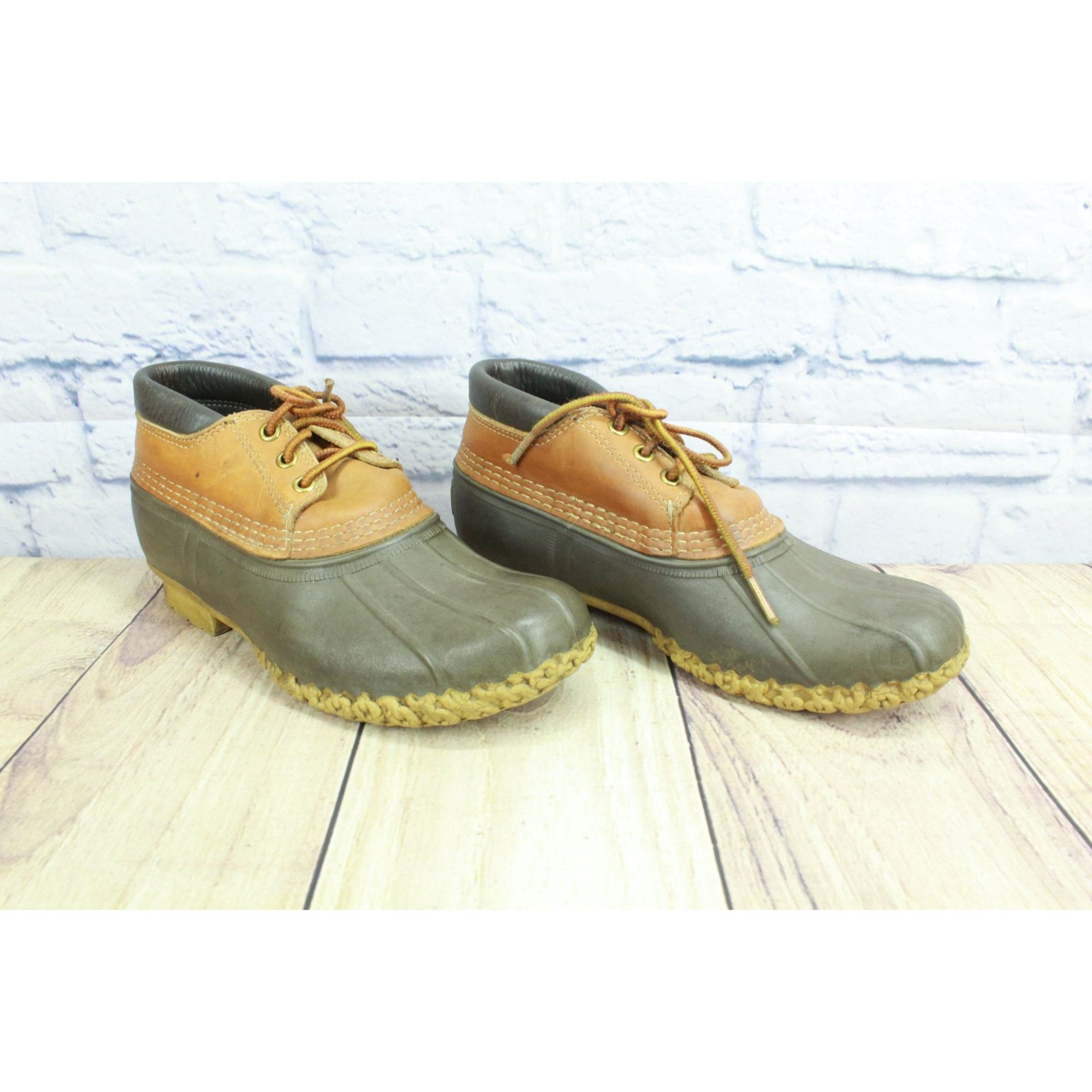 Leather LL Bean Women's Leather Unlined Gumshoes Ankle Duck Boots Size US 7 / IT 37 - 3 Thumbnail