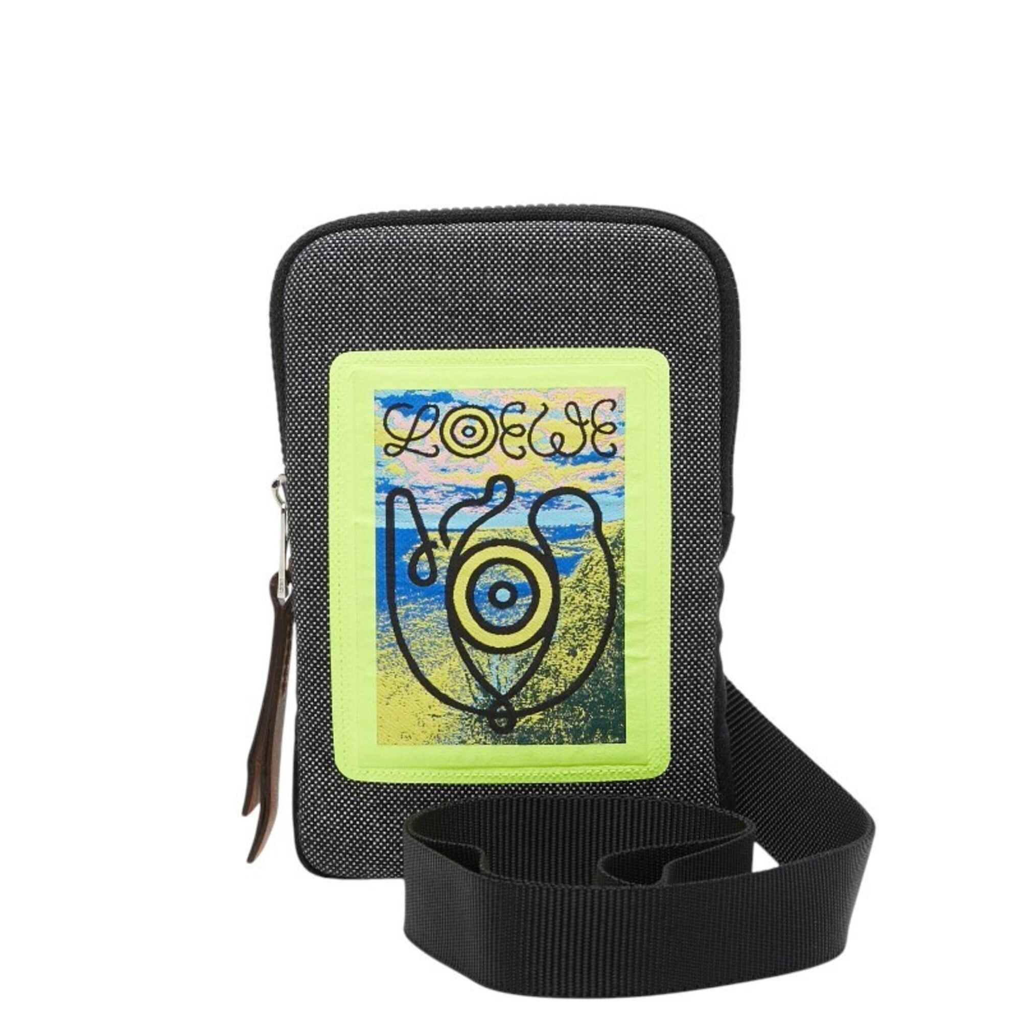 Loewe Loewe Neck Pouch EYE NATURE CASE Shoulder Bag Handbag Gray Black Light Yellow Canvas Women's LOEWE Size ONE SIZE - 1 Thumbnail