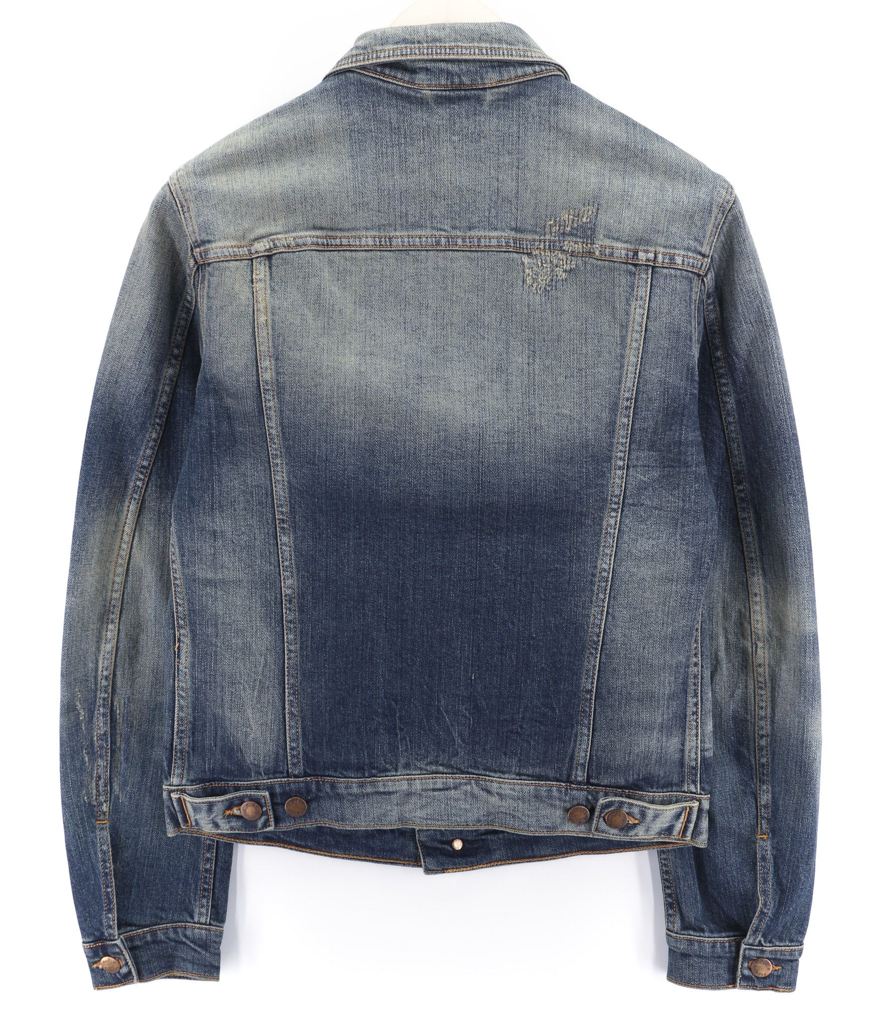 Nudie Jeans S Blue Denim Polo Neck Logo Jacket 80391 Size US S / EU 44-46 / 1 - 2 Thumbnail