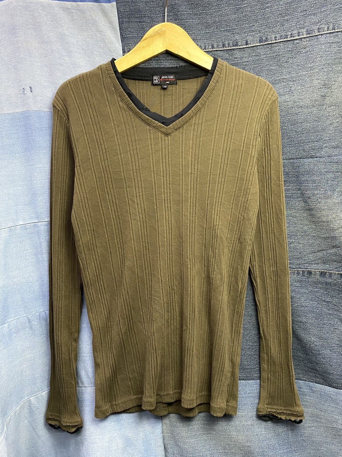 If Six Was Nine × Japanese Brand × Le Grande Bleu (L.G.B.) 2000s michel klein homme distress longsleeve Size US M / EU 48-50 / 2 - 6 Thumbnail