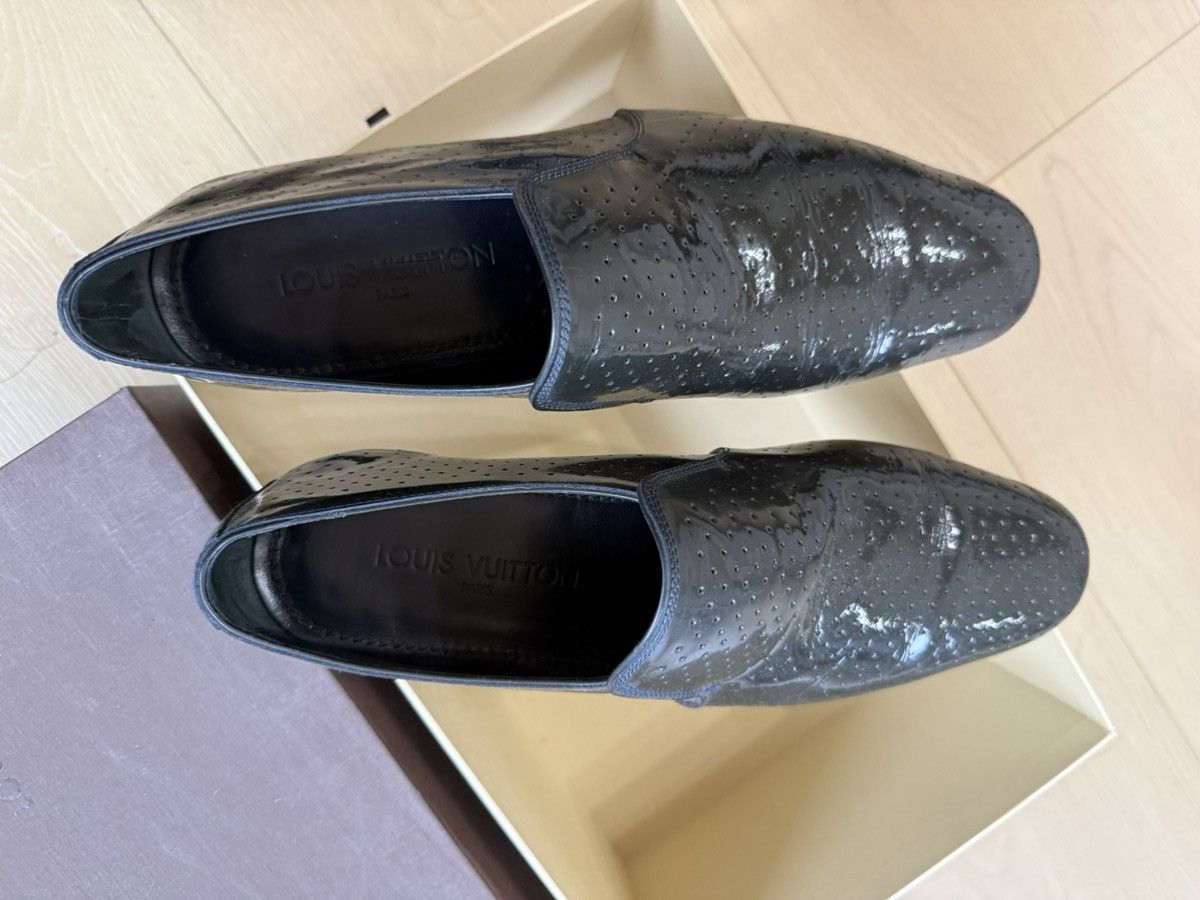 Louis Vuitton Navy Patent Loafers Limited Edition Size US 10.5 / EU 43-44 - 2 Thumbnail