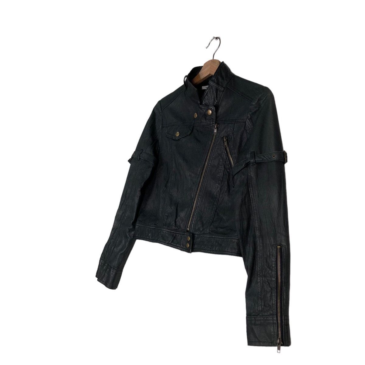Japanese Brand 🔥Vtg Cropped Biker Leather Jacket M.Deux Issey Miyake Size US M / EU 48-50 / 2 - 2 Thumbnail