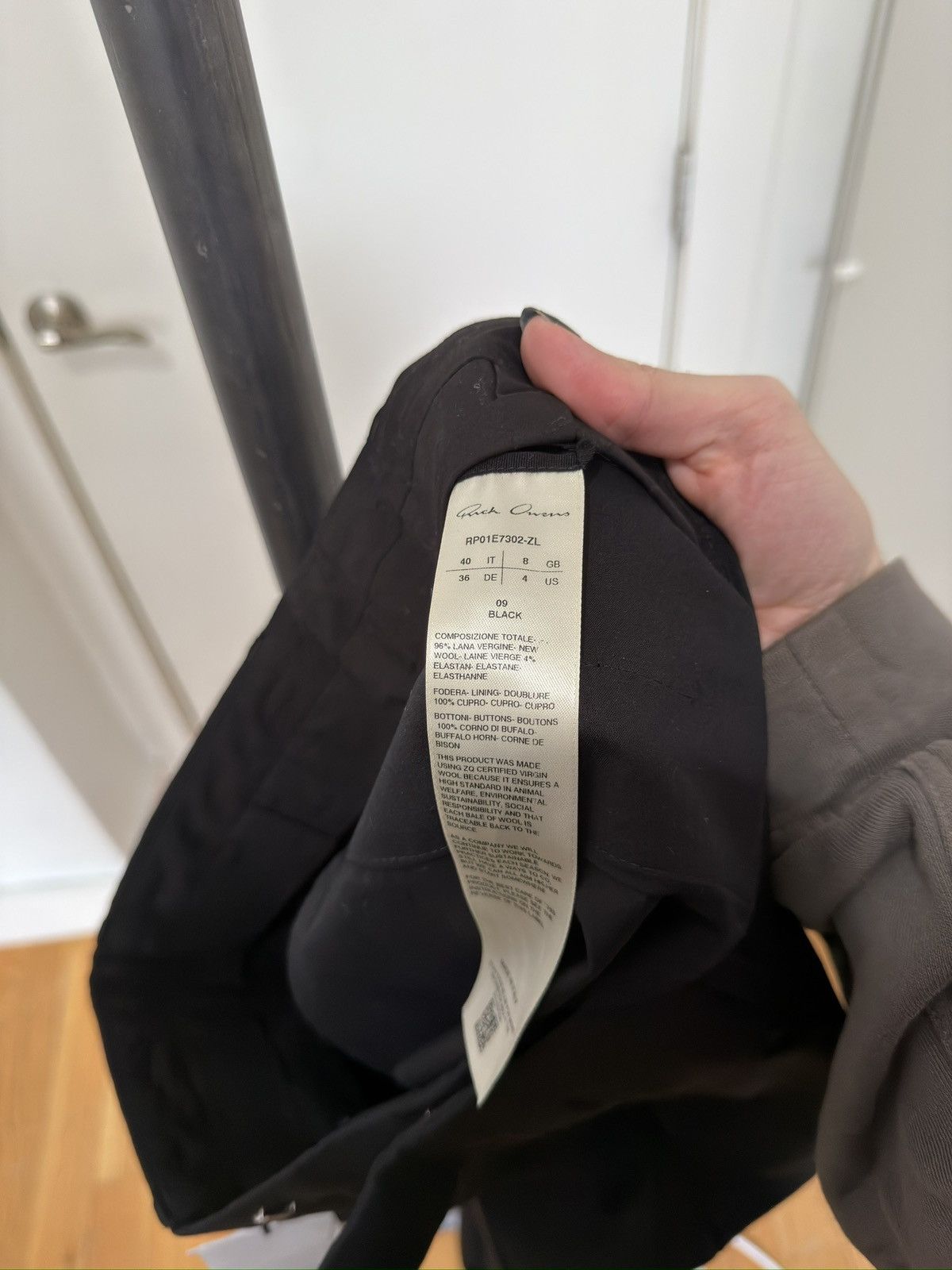 Rick Owens SS25 HOLLYWOOD Black Wool Dietrich Trousers Size US 28 / EU 44 - 4 Thumbnail