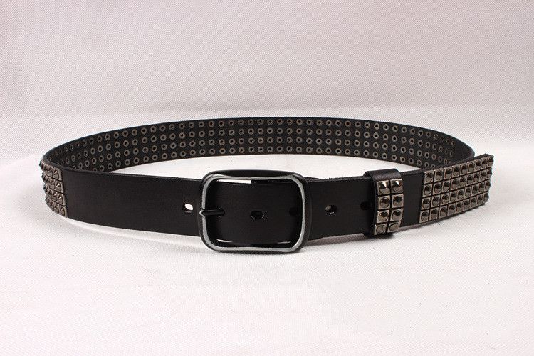 Leather Punk Studded Leather Belt Size ONE SIZE - 2 Thumbnail
