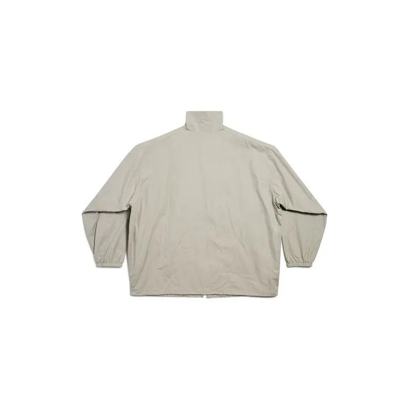 Balenciaga o1mt1gz0225 Logo Zip-Up Jacket in Beige/White Size US XXS / EU 40 - 2 Thumbnail