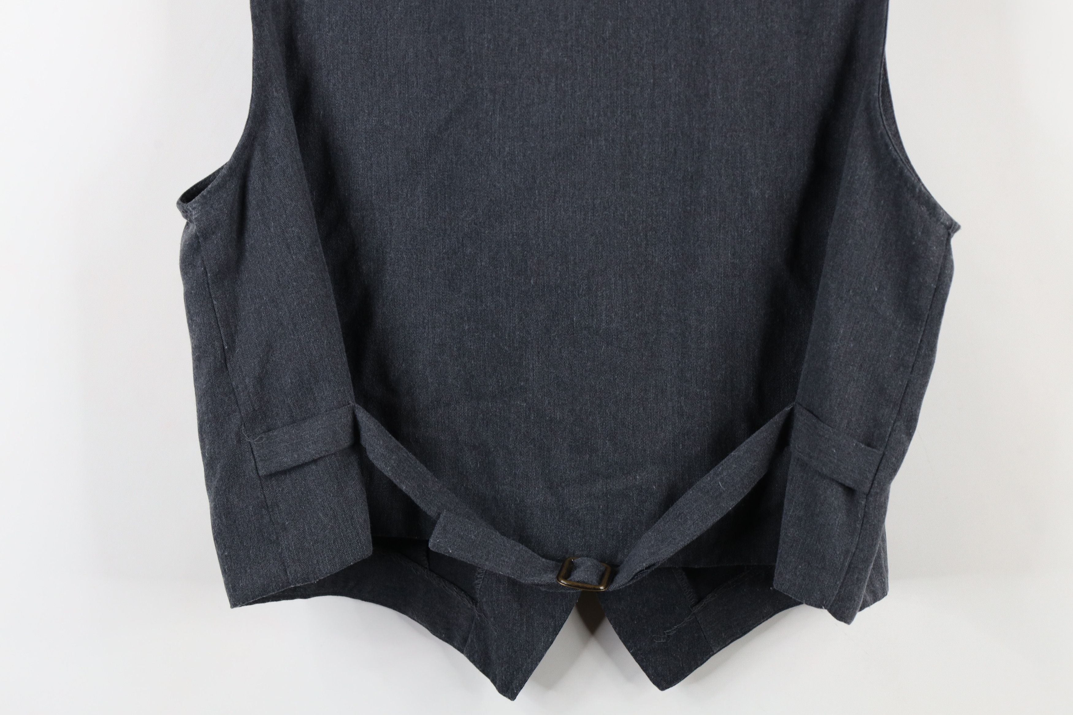 Vintage Vintage 90s Streetwear Buckle Back Vest Jacket Gray USA Size L / US 10 / IT 46 - 14 Thumbnail