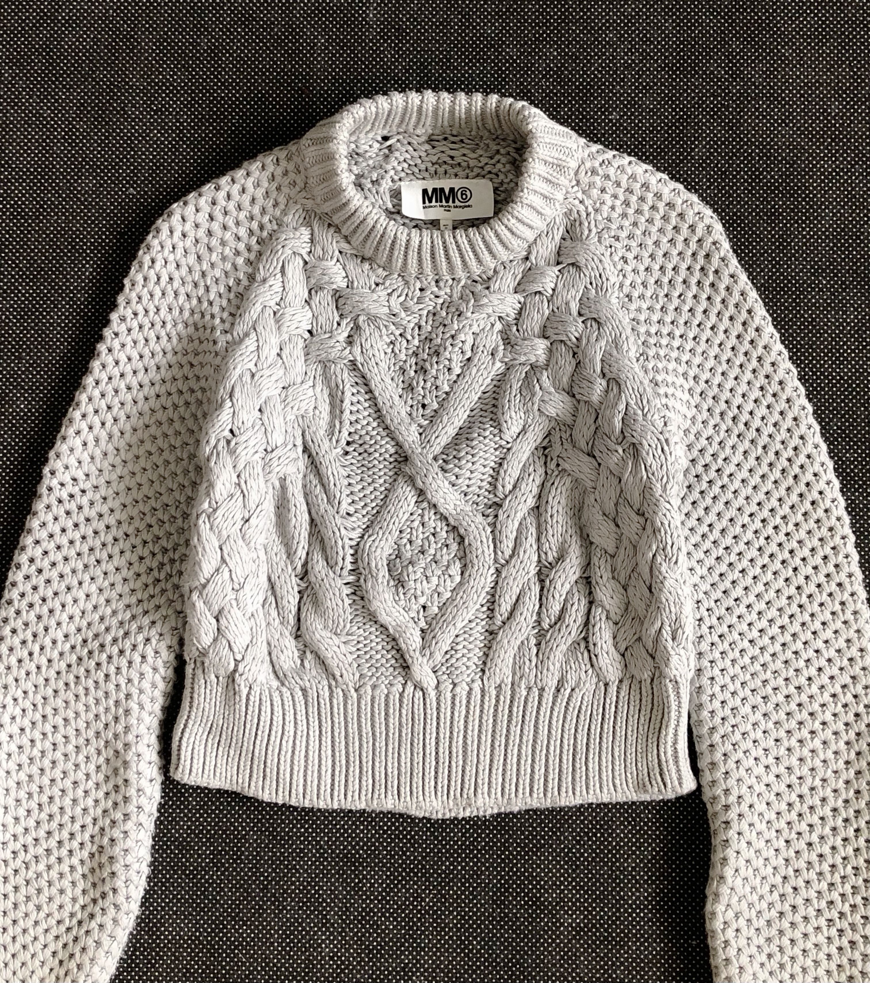 Maison Margiela FW15 MM6 CROPPED HEAVY CABLE KNIT PULLOVER SWEATER Size XS / US 0-2 / IT 36-38 - 9 Thumbnail
