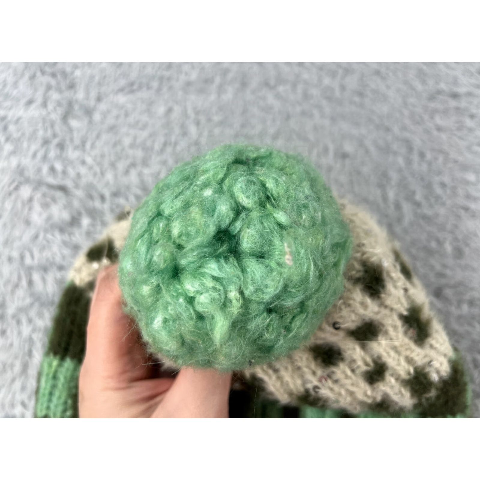 Vintage Universal Thread Beanie Womens One Size Green Nylon Blend Lined Ski Pom Size ONE SIZE - 3 Thumbnail