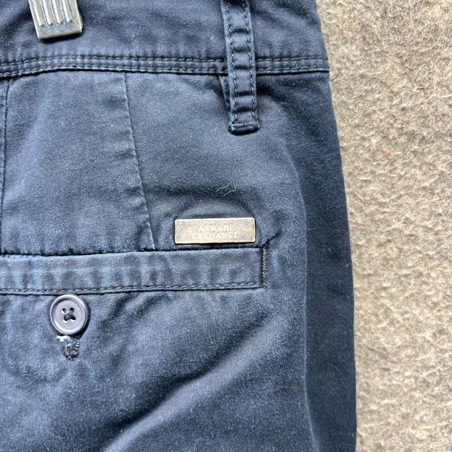 Armani Exchange Armani Exchange Pants Mens 33R Navy Chino Slim Fit Stretch Flat Front Casual Size US 33 - 7 Thumbnail