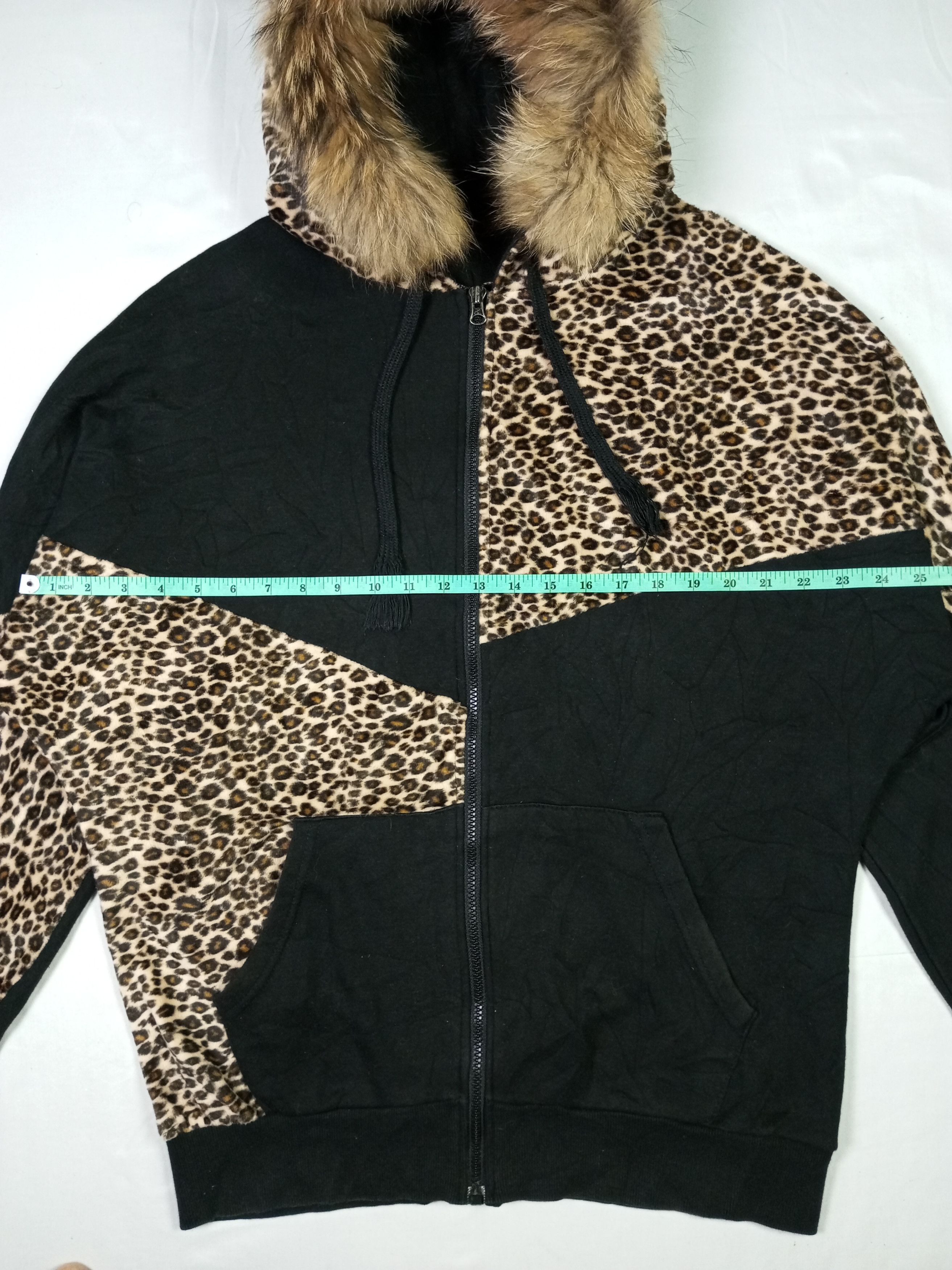 Japanese Brand "NO TAG"Japanese Leopard Zip Fur Hoodie Ifsixwasnine Style Size US L / EU 52-54 / 3 - 6 Thumbnail