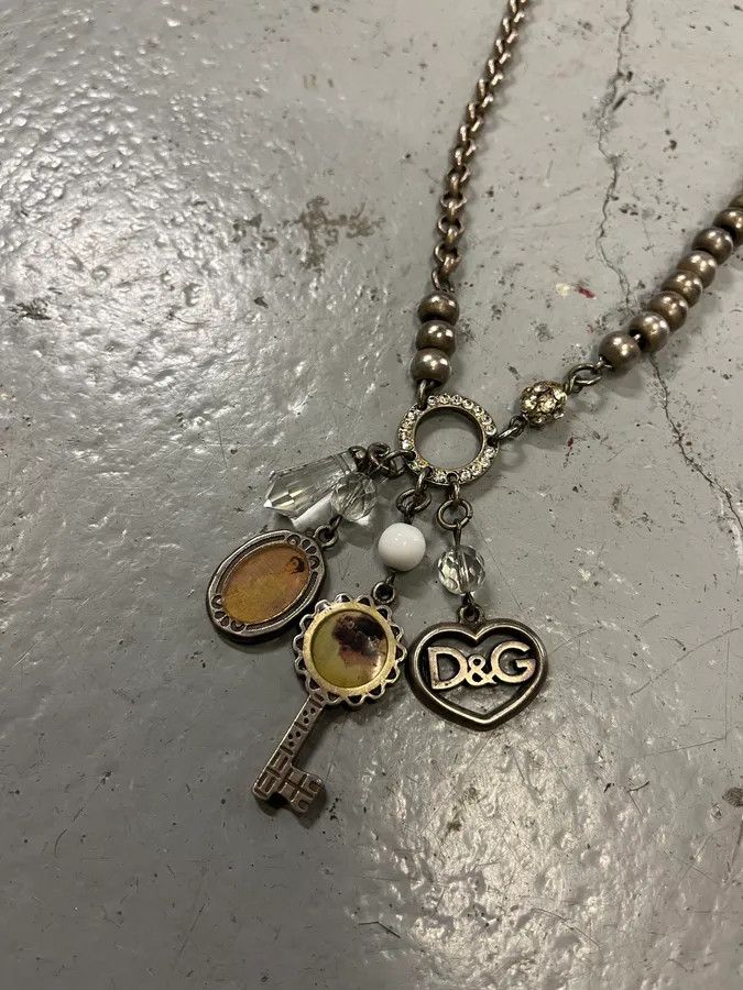 Dolce & Gabbana Dolce & Gabbana Silver Stainless Steel Charm Pendant Necklace Size ONE SIZE - 3 Thumbnail