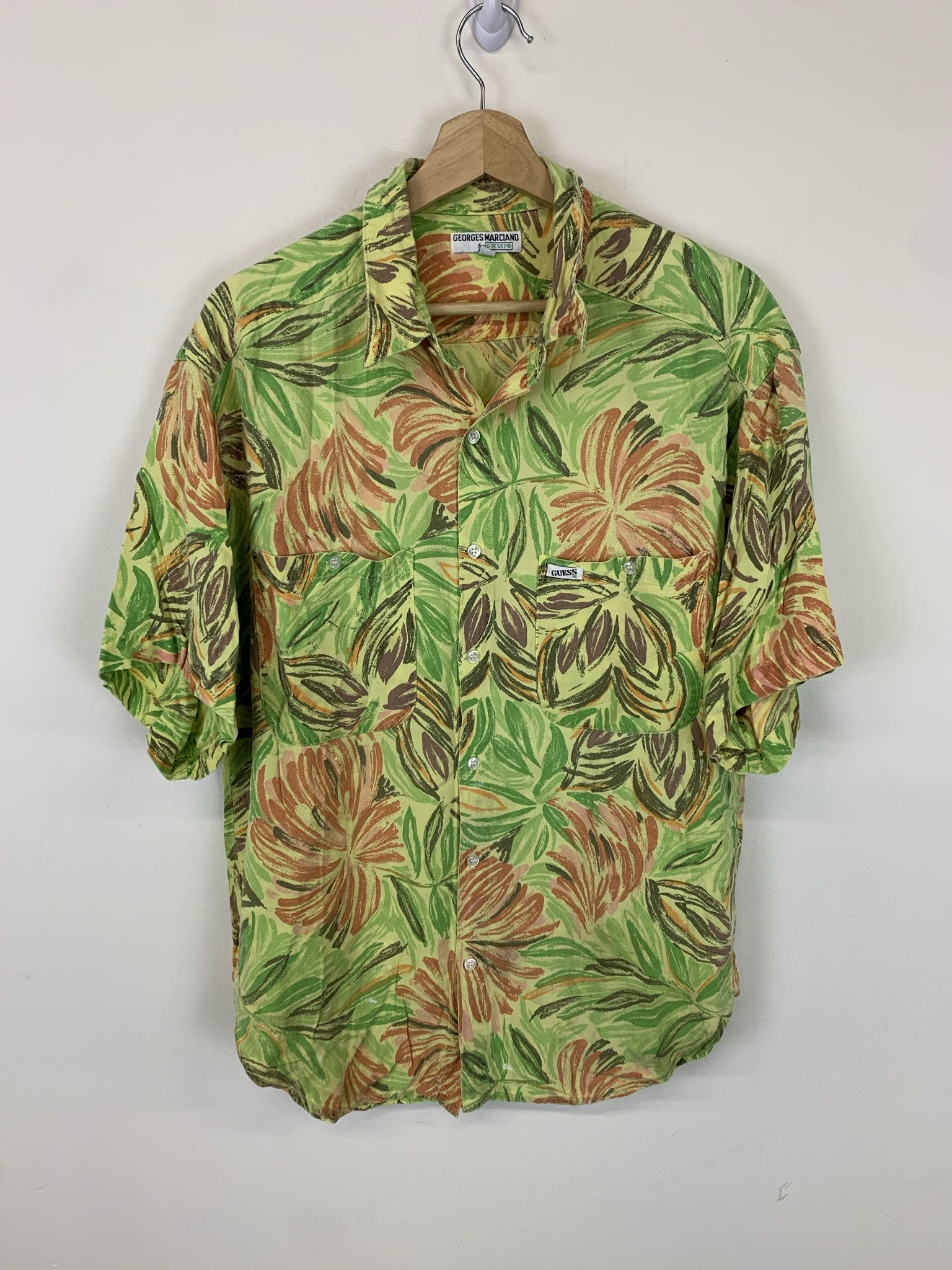 Flannel × Vintage Vintage Guess Georges Marciano Hawaiian Shirt Size M (2) Size US M / EU 48-50 / 2 - 1 Thumbnail