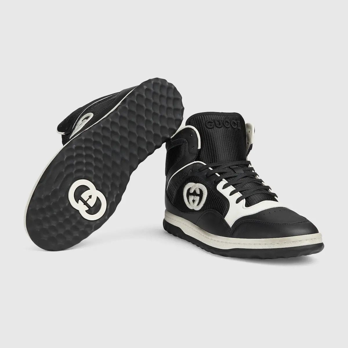Gucci o1mt1gz0225 MAC80 High Top Sneakers in Black/White Size US 5.5 / EU 38 - 5 Thumbnail