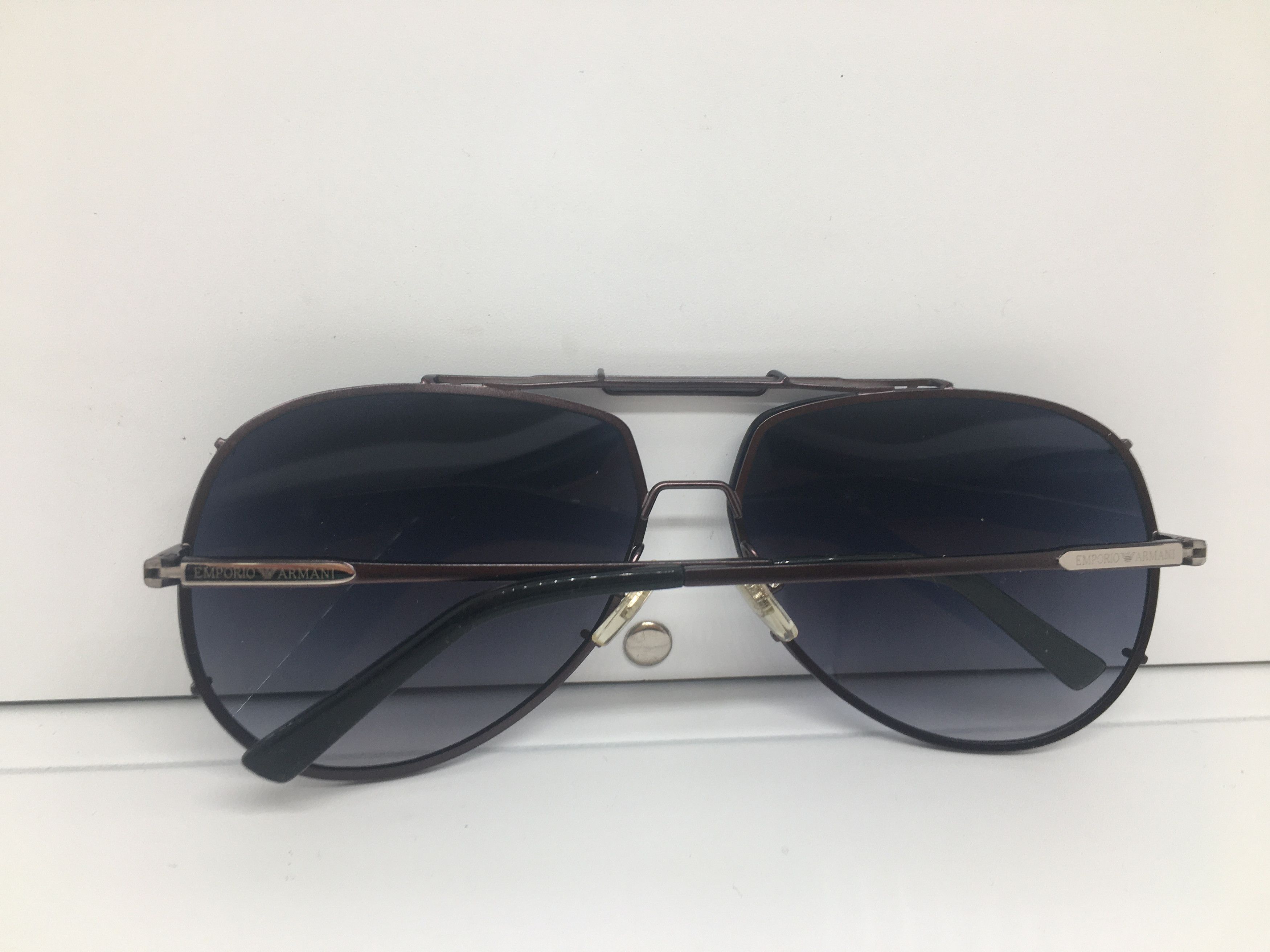 Emporio Armani Vintage Emporio Armani EA9885 Aviator Sunglasses Frame Pilot Size ONE SIZE - 9 Thumbnail