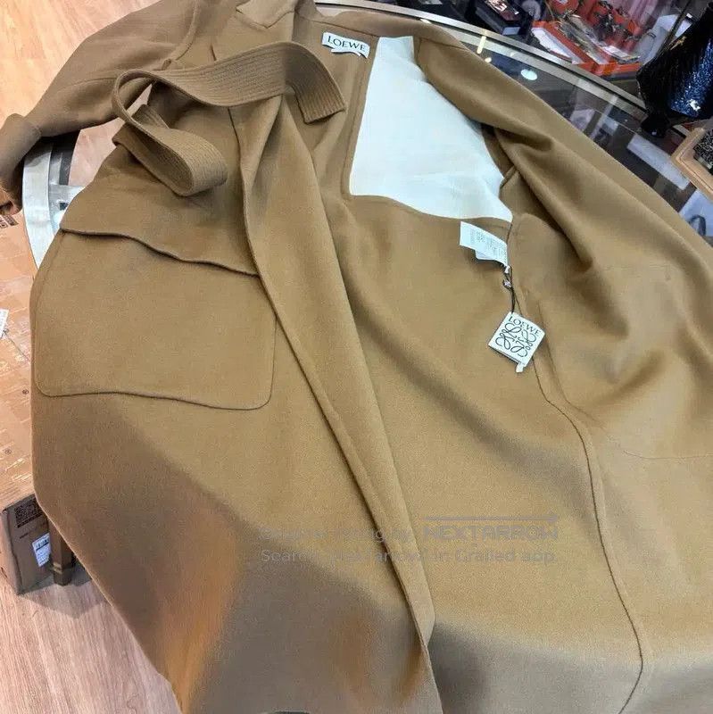 Loewe Loewe Spring Autumn Khaki Wool Long Coat . Size S / US 4 / IT 40 - 4 Thumbnail