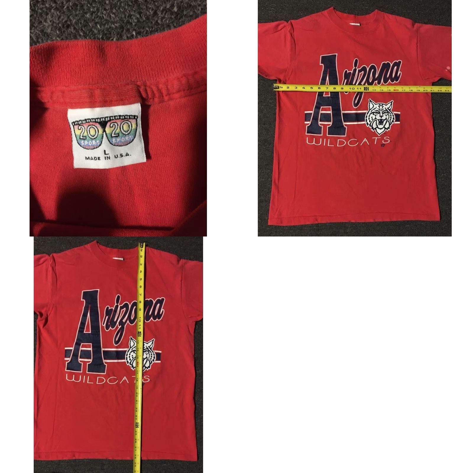 Vintage VINTAGE Arizona Wildcats 90s Shirt L Red USA College Grunge School Track T-Shirt Men CC Size US L / EU 52-54 / 3 - 8 Thumbnail